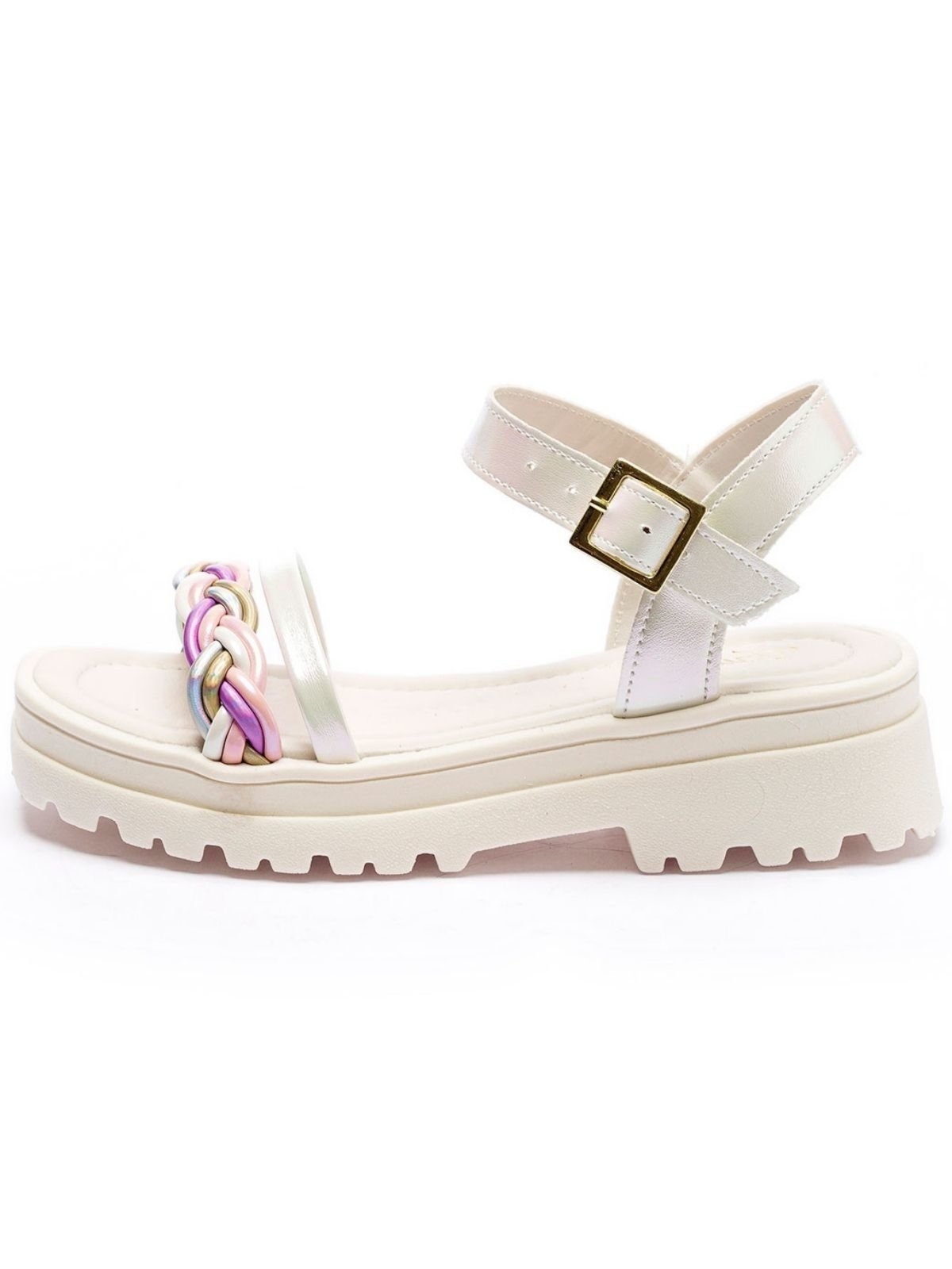 Infantil – Sandália Feminina Tininha Trança Off White