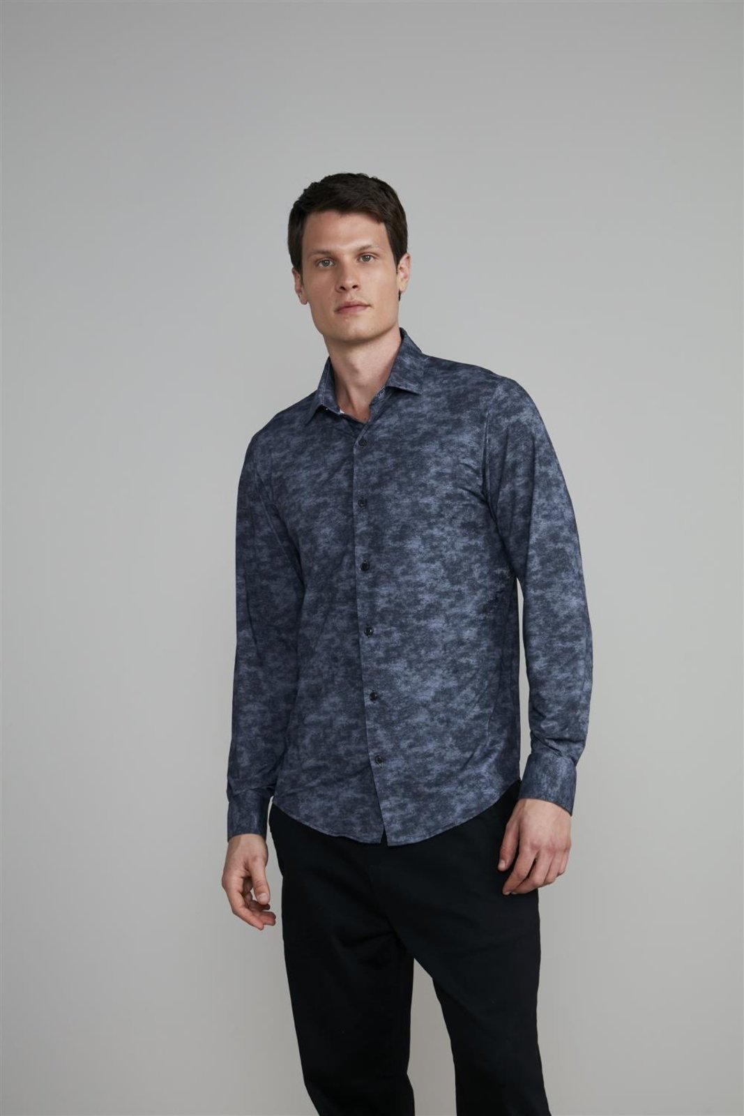 HIGHSTIL Camisa Estampada Tecnocomfy Slim Fit – Grafite