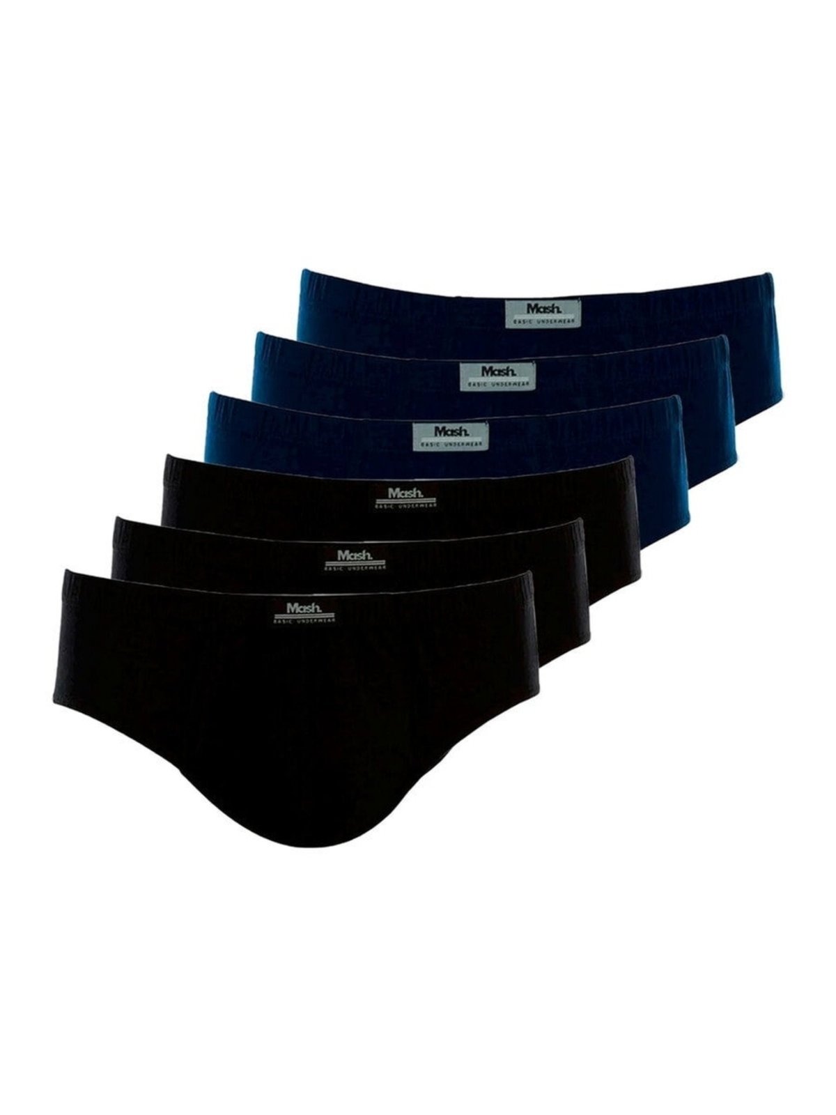 Kit com 6 Cuecas Slip Mash 074.58 Preto