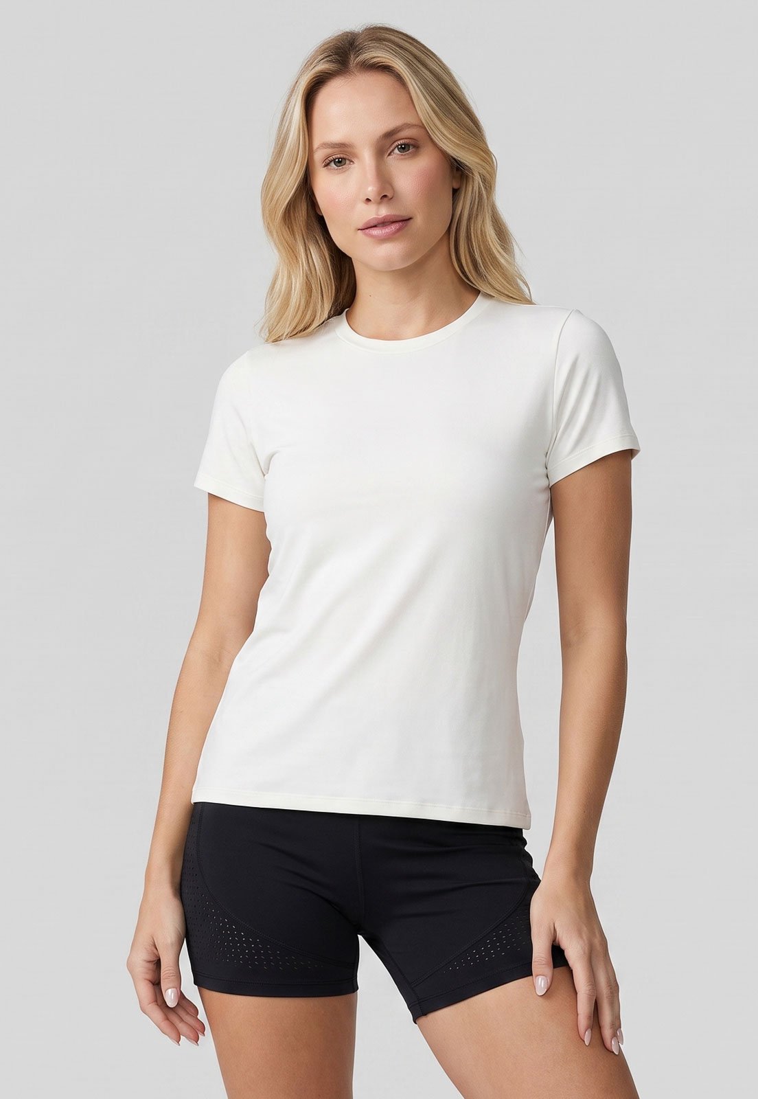Camiseta Feminina HERING SPORTS Gola Redonda Branca