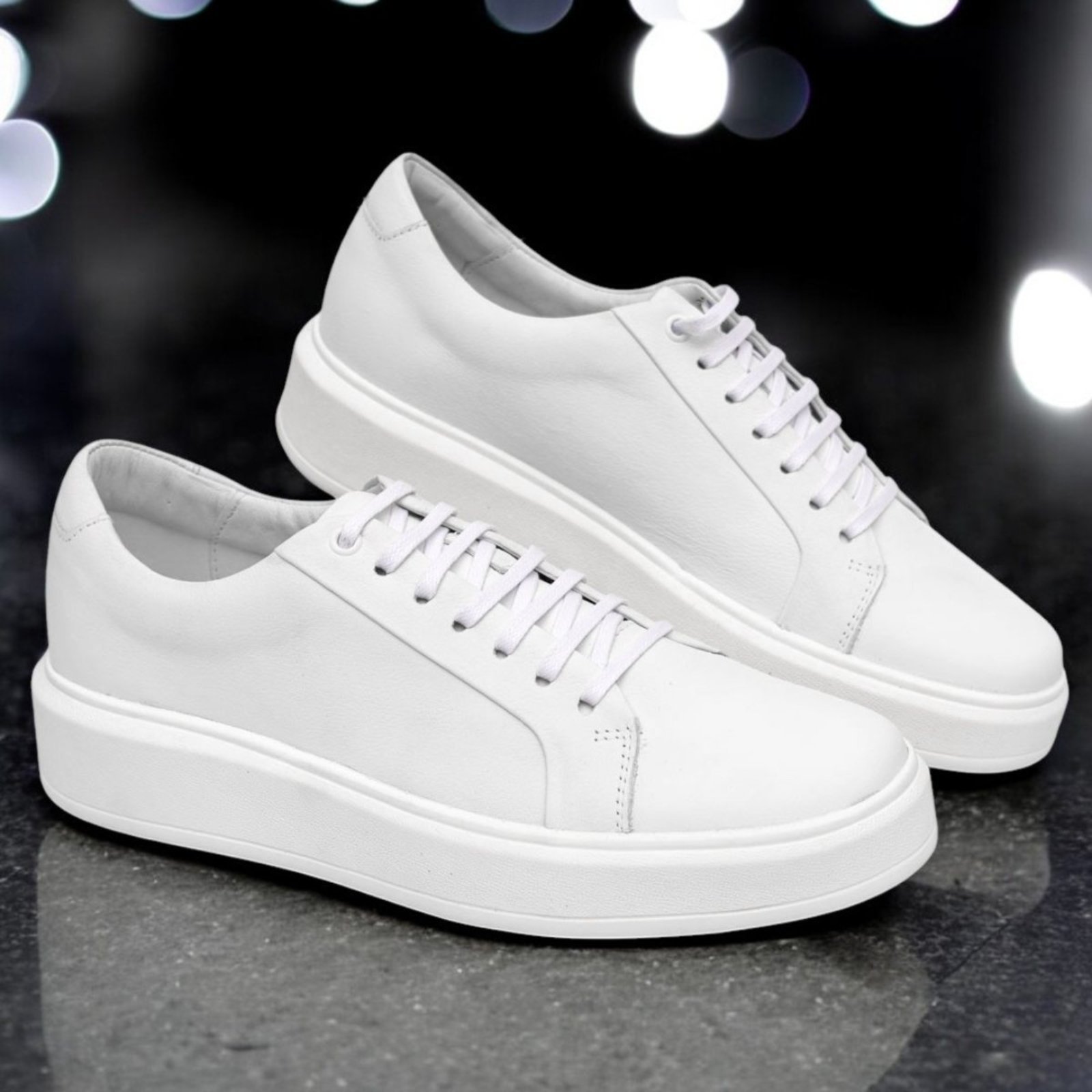 Tênis Masculino Couro Confort Sneaker Casual Premium Mr Light Branco