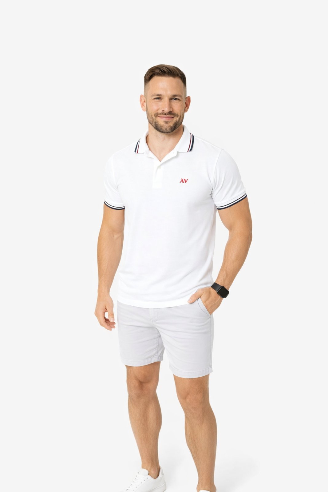 Camiseta Polo D Bell Outlet Fashion Masculina Branca