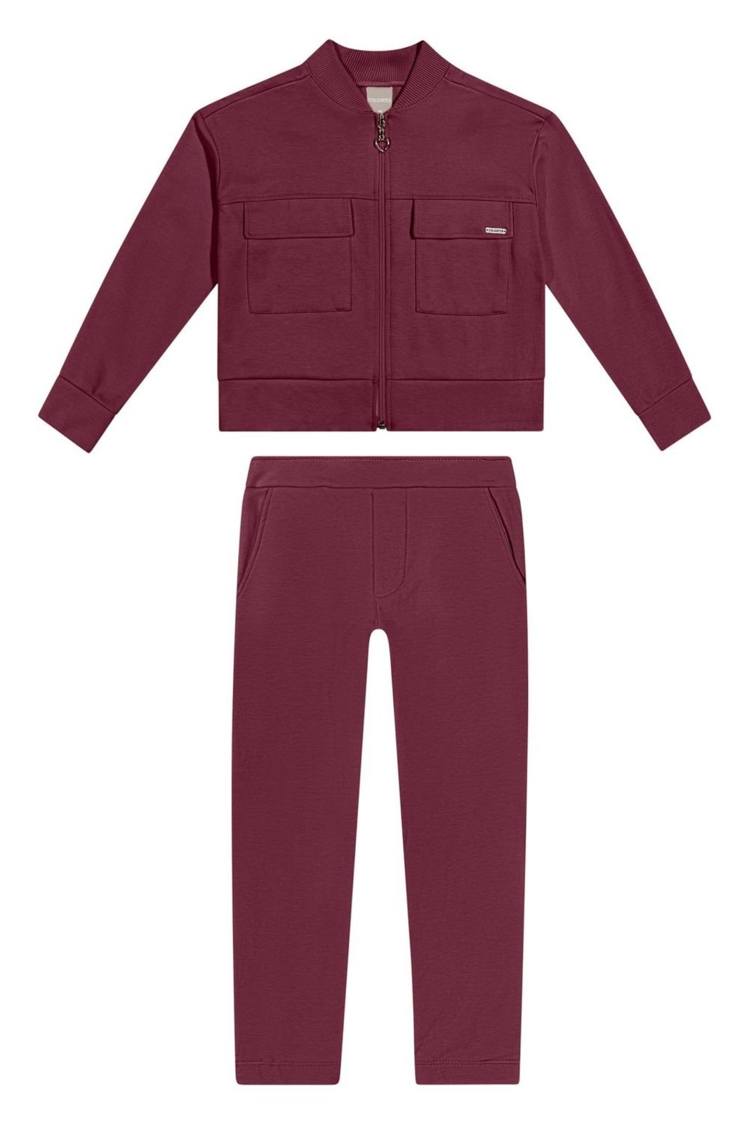 Infantil - Conjunto Menina Com Bolso Colorittá Bordô