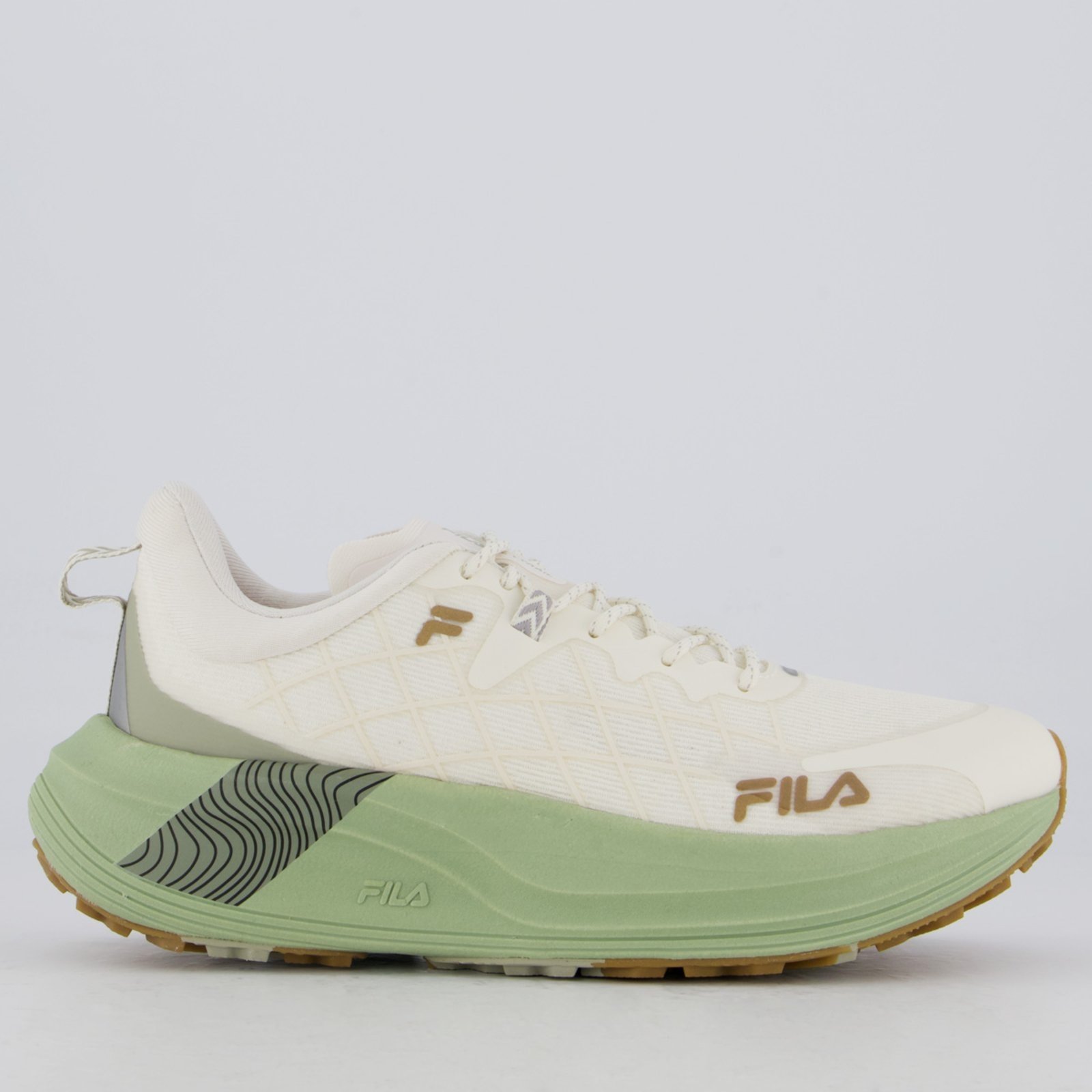Tênis Fila Racer Skytrail Feminino Bege e Verde
