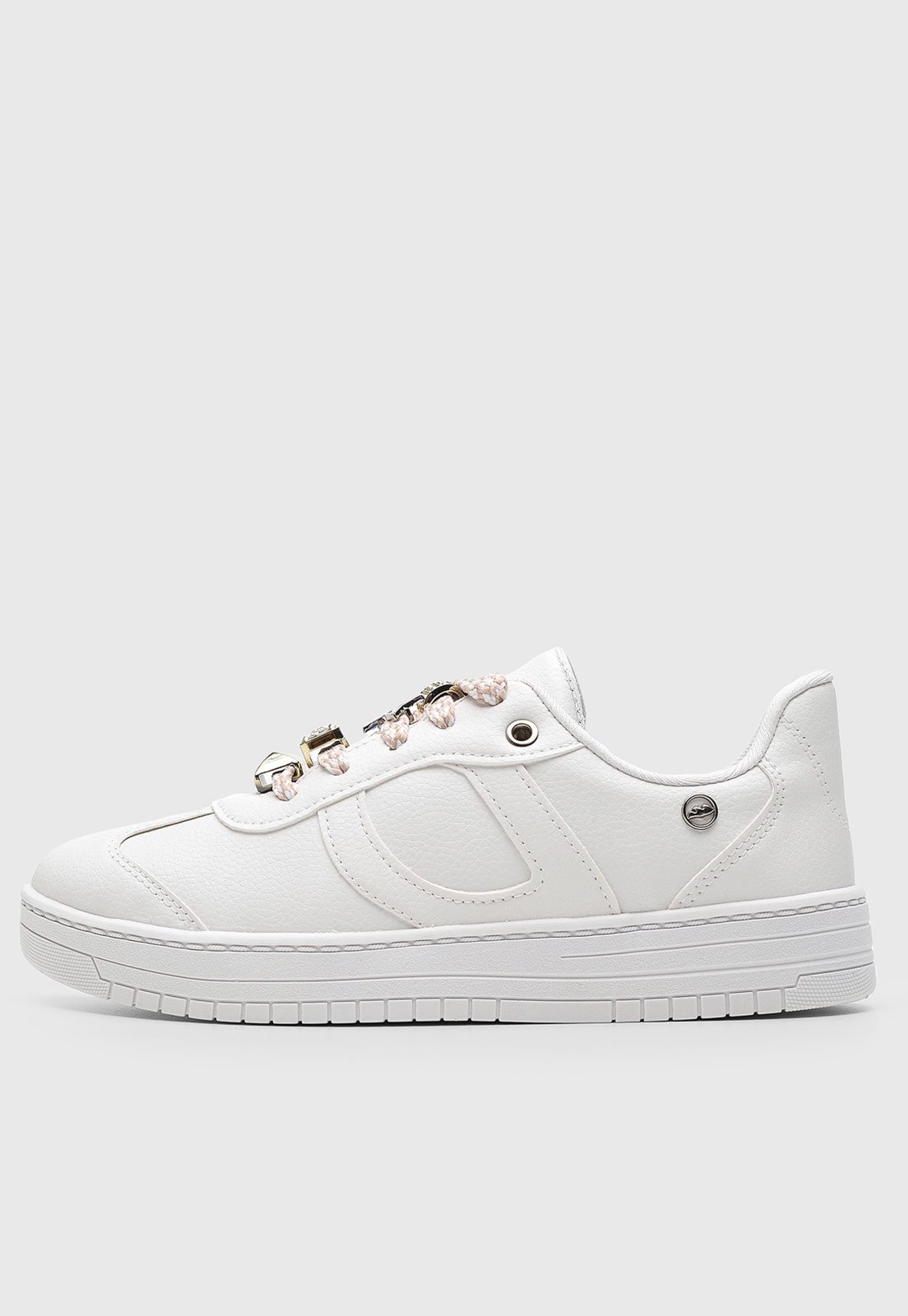 Tênis Feminino Dakota Cadarço Detalhe Metalizado Branco