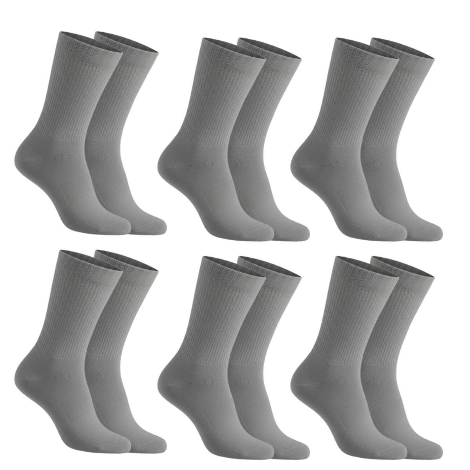 Kit 6 Pares de Meias QLC Sports Cano Médio Cinza