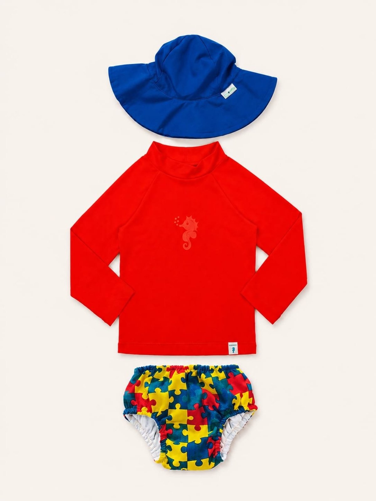 Infantil - Conjunto de praia Mundo Colorido, Meu Tibum FPU 50+