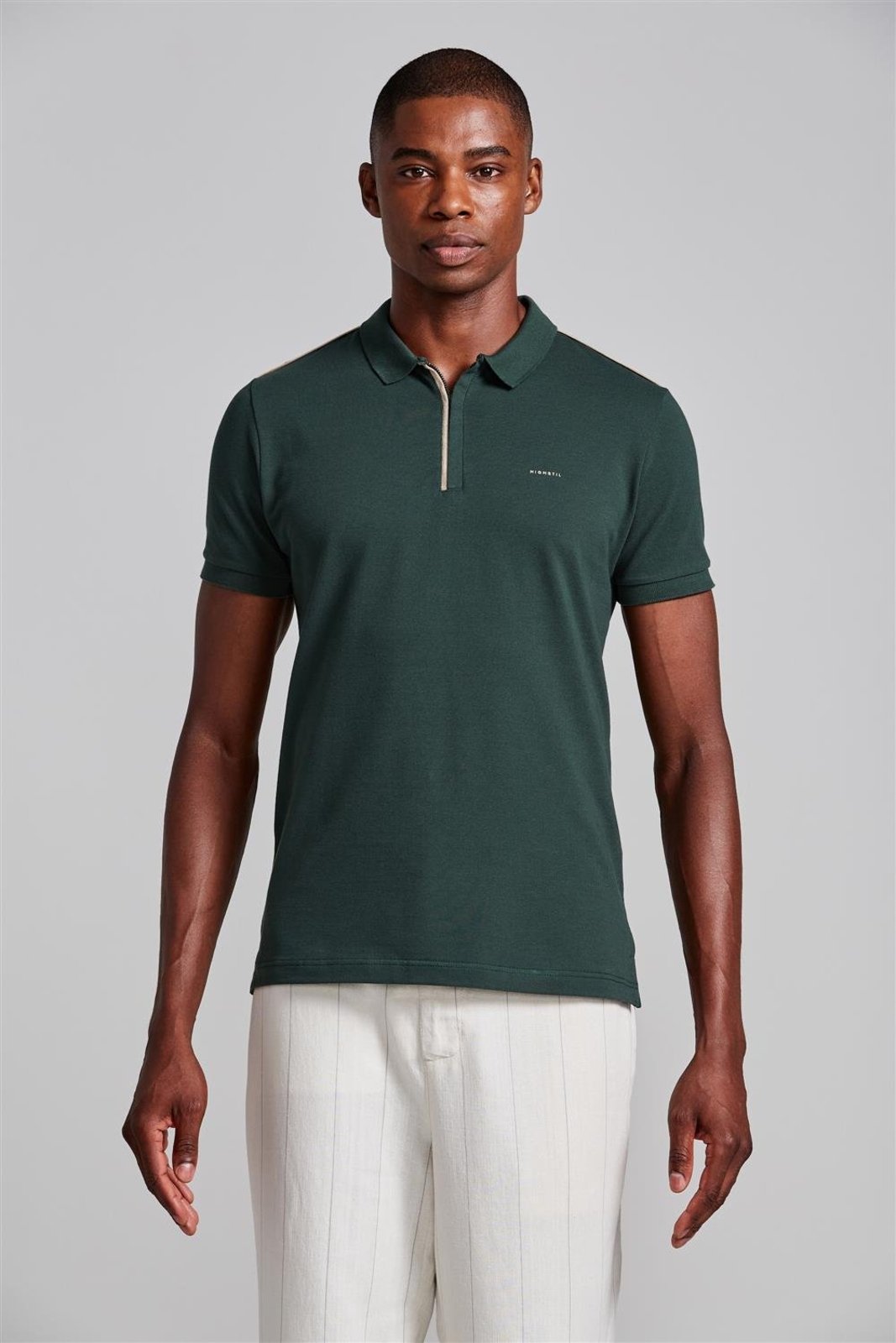 HIGHSTIL Camisa Polo Piquet Slim Fit - Verde Floresta