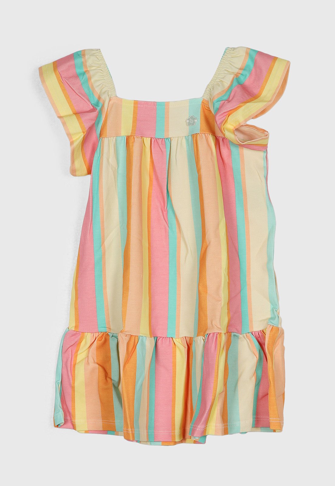 Vestido Brandili Listrado Amarelo