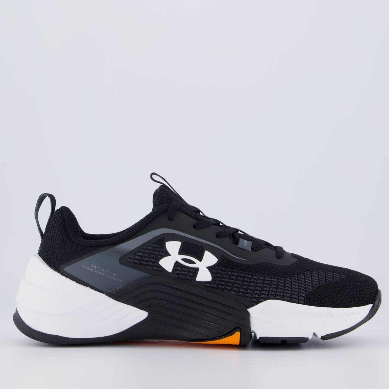 Vista 2 Tênis Under Armour Tribase Reps 2 SE e Branco preto preto