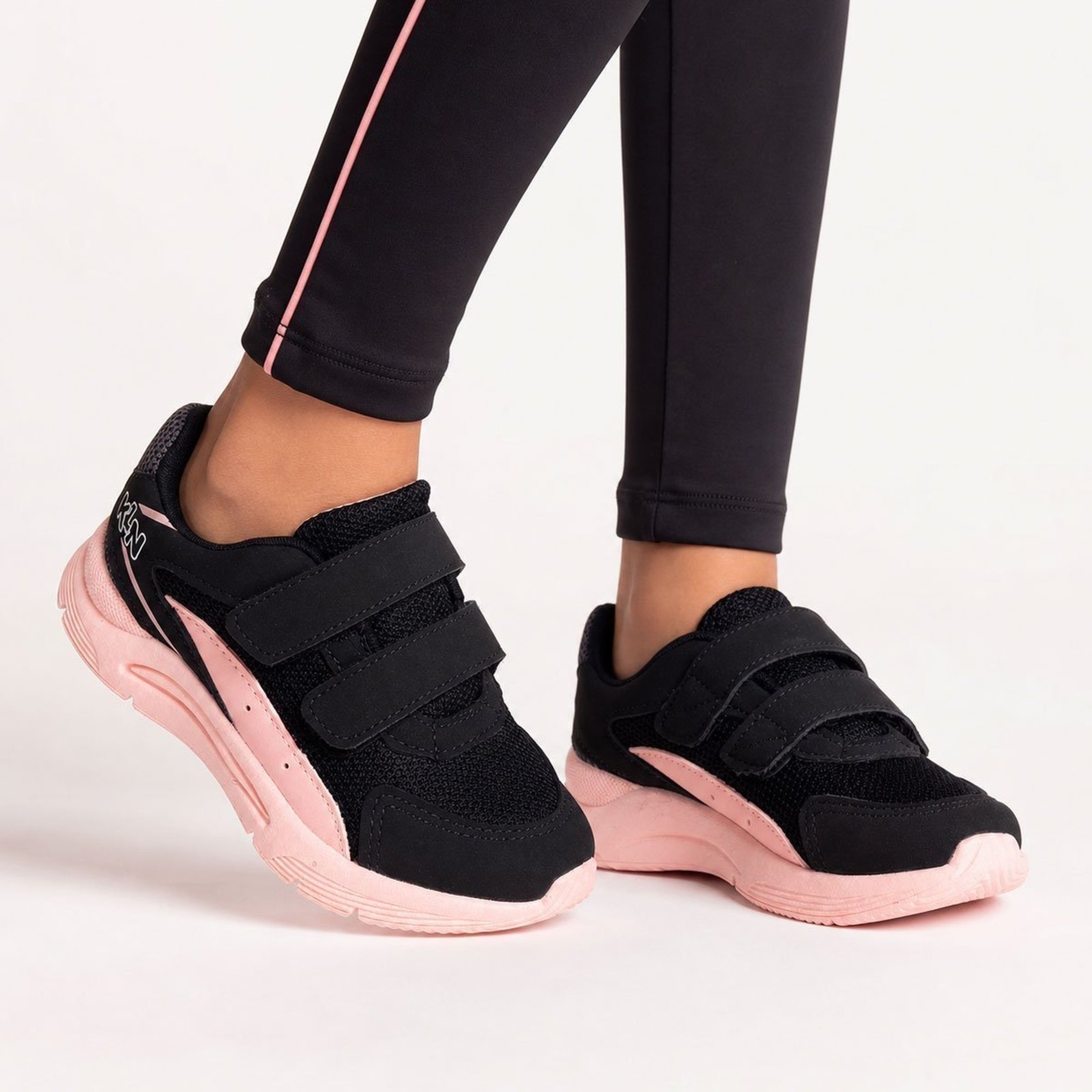 Infantil - Tênis Feminino Klin New Sport Preto e Rosa