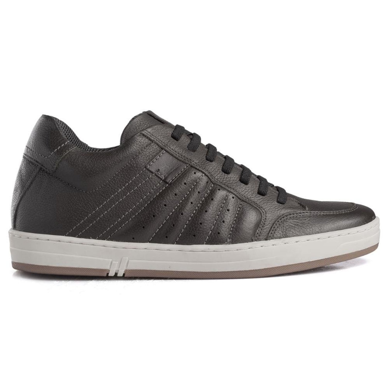 Sapatênis Sky Surf Alth Couro Rafarillo Aumenta Altura 7cm Preto
