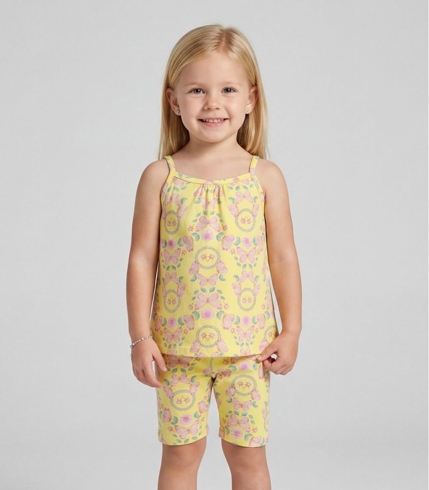 Infantil - Conjunto Blusa De Alça E Ciclista Select Amarelo