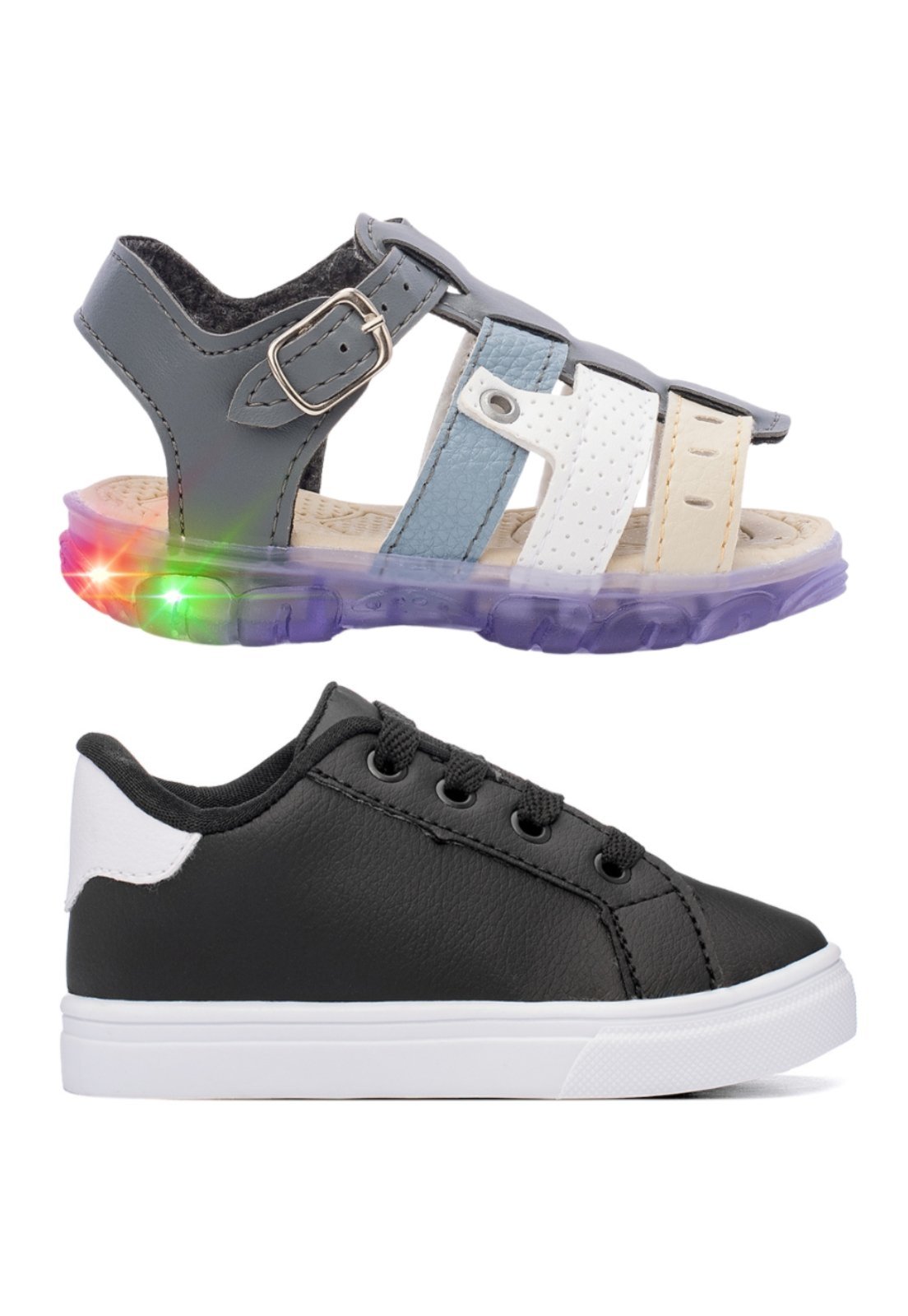 Infantil – Combo Tenis Casual + Sandalia LED Menino Funfy 2311A Preto