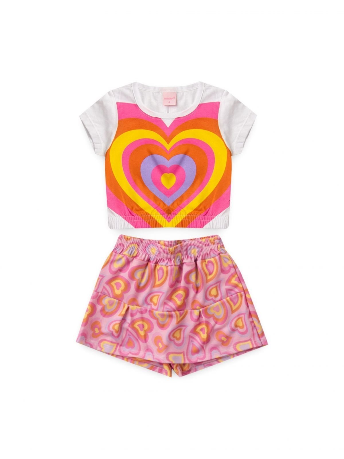 Vista 3 Infantil - Kit Sortido Platinum Peças de Roupas Feminino Verão- 1 Camisas + 1 Shorts PLATINUM KIDS multicolorido PLATINUM KIDS multicolorido