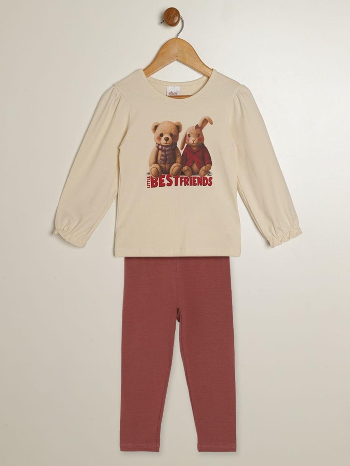 Infantil - Conjunto Longo Cotton Para Menina - OFF WHITE