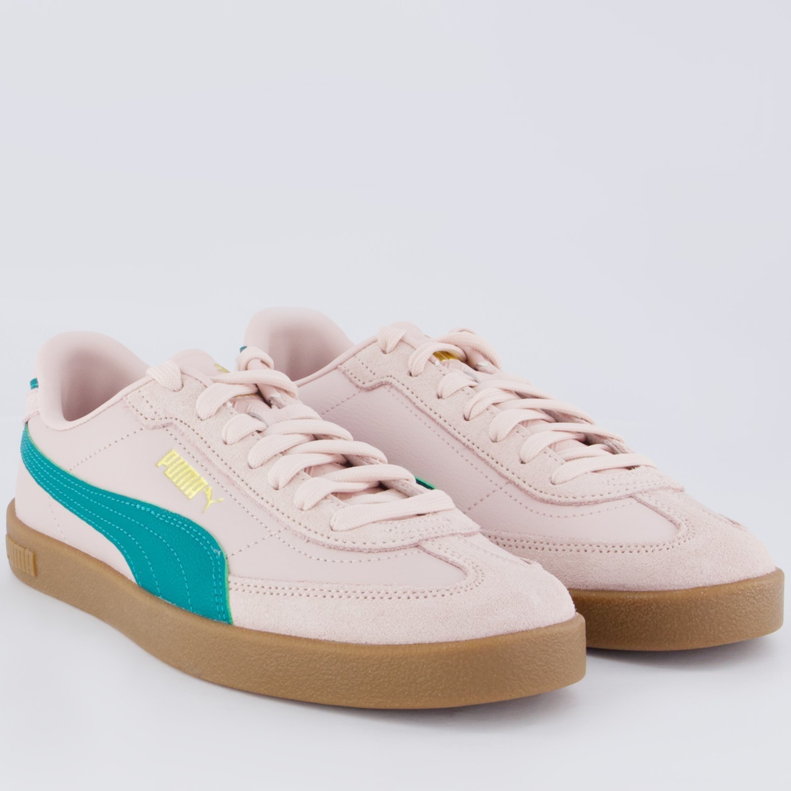 Vista 3 Tênis Puma Club II Feminino e Verde rosa Puma rosa