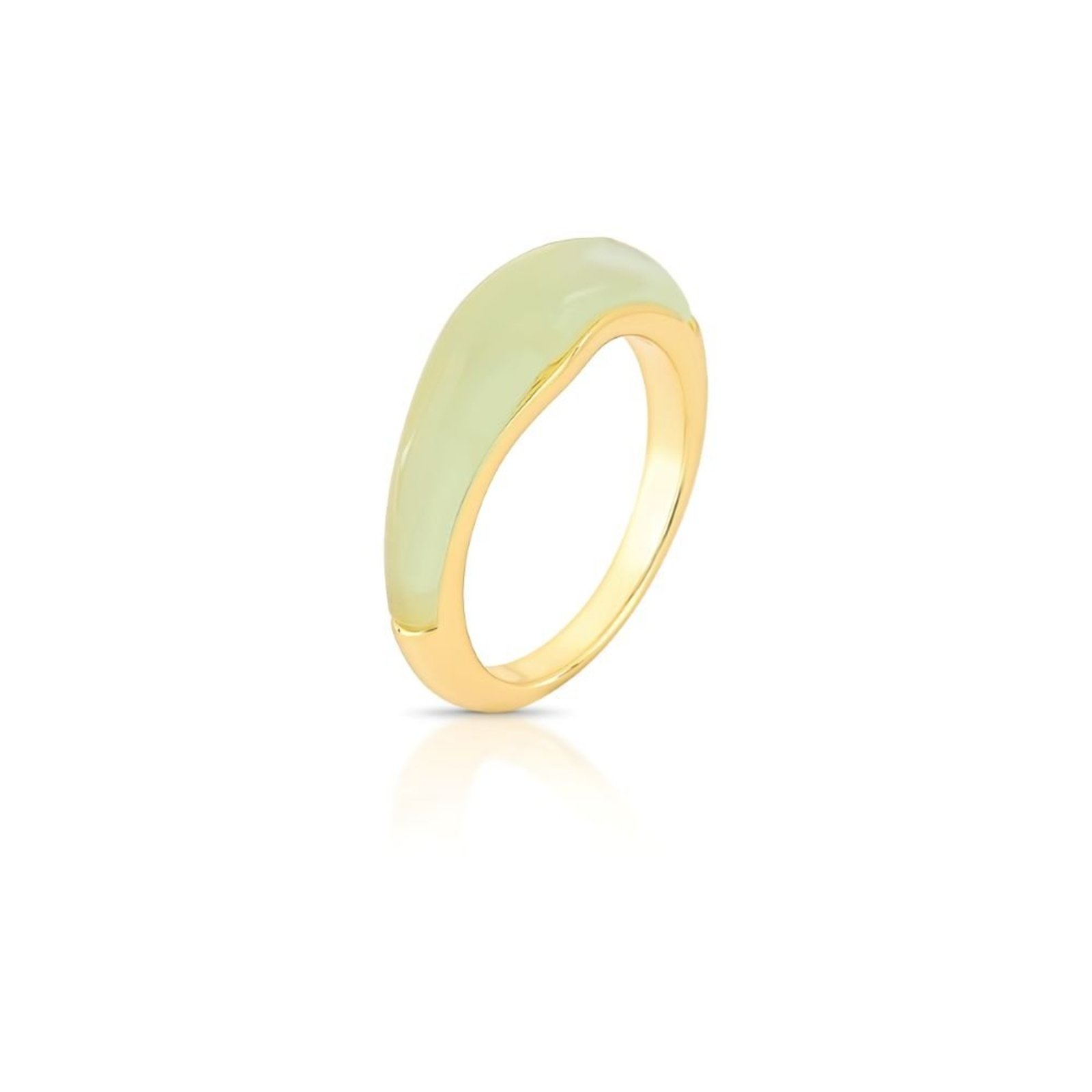 Infantil - Anel com Pingente Alongado Verde Piscina Semijoia Banhada a Ouro 18K Ania Store