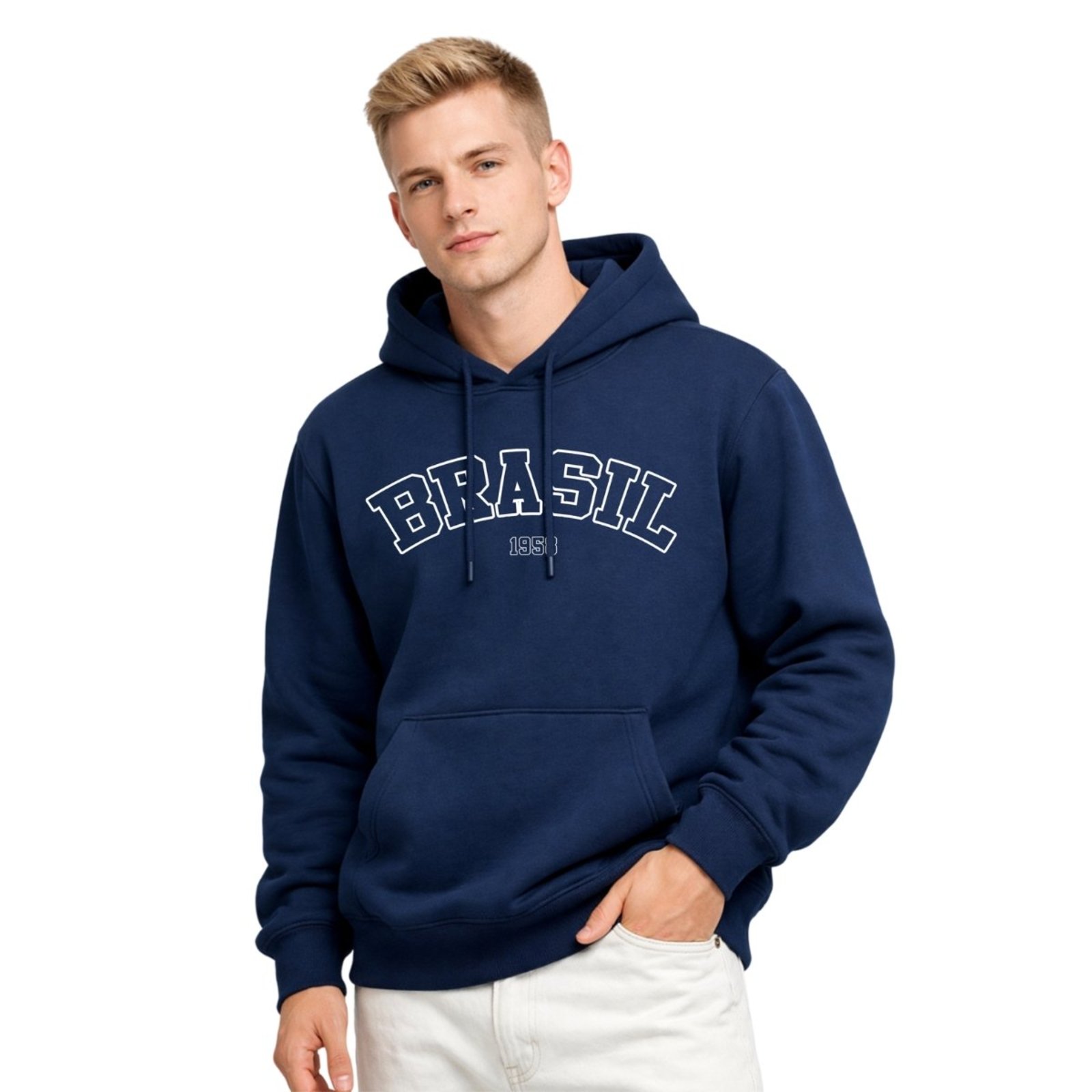 Moletom Com Capuz Masculino Brasil 1958 Casaco Street Casual Premium
