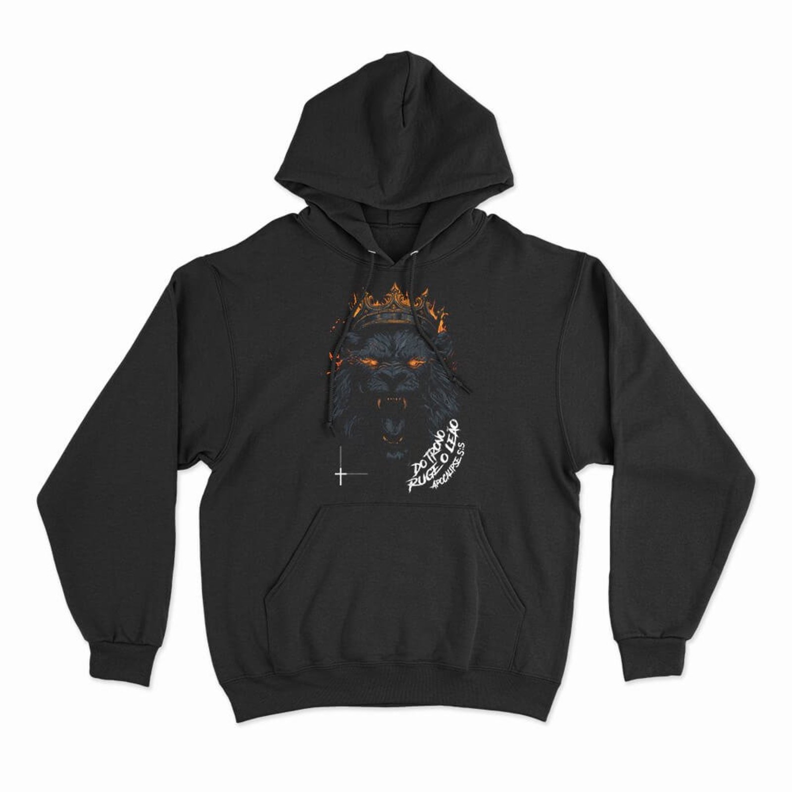 Moletom Com Capuz Ruge O Leão - Preto - Casual - Studio Geek