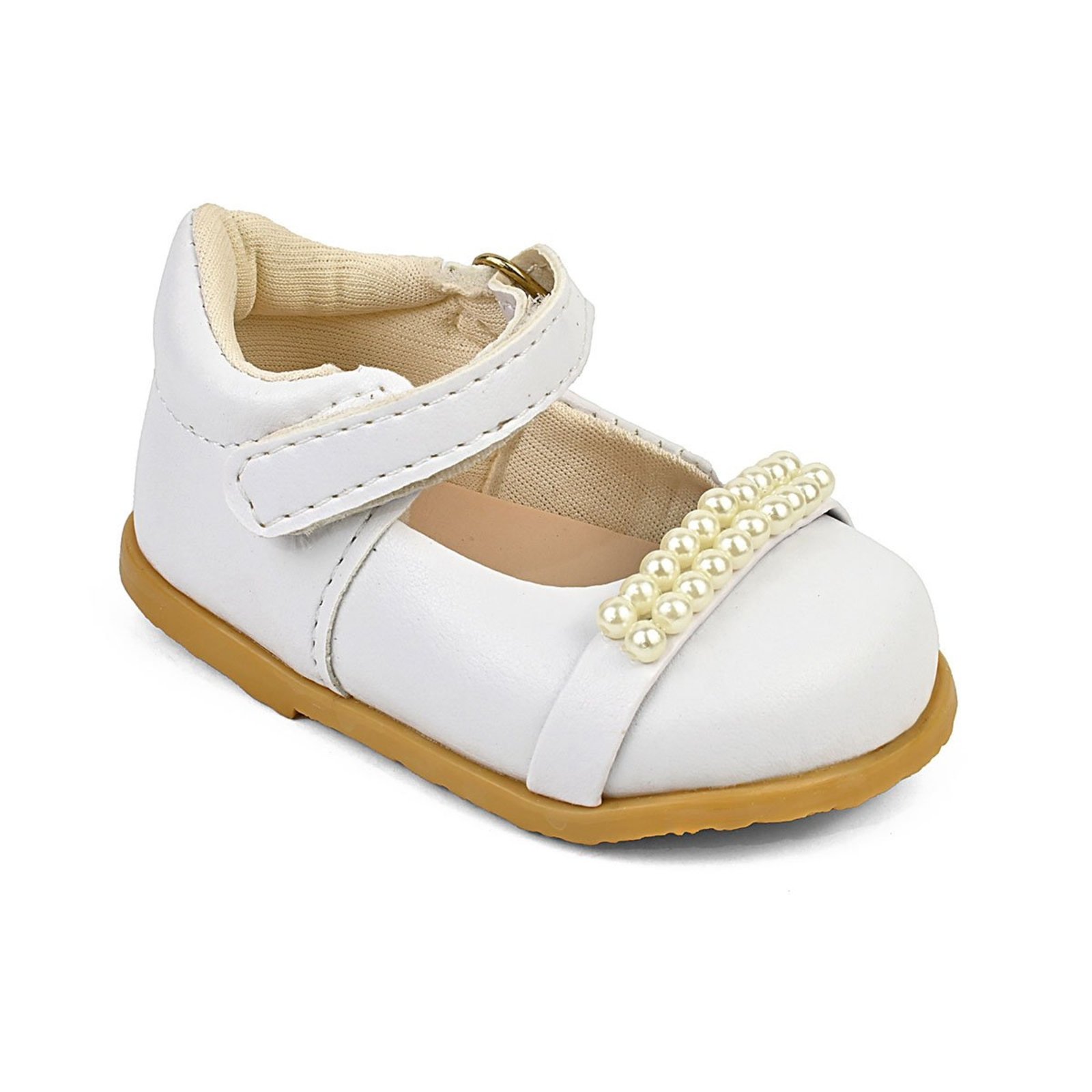 Infantil - Sapatilha Feminina Pérolas Elegante Batizado Branco Lulopé