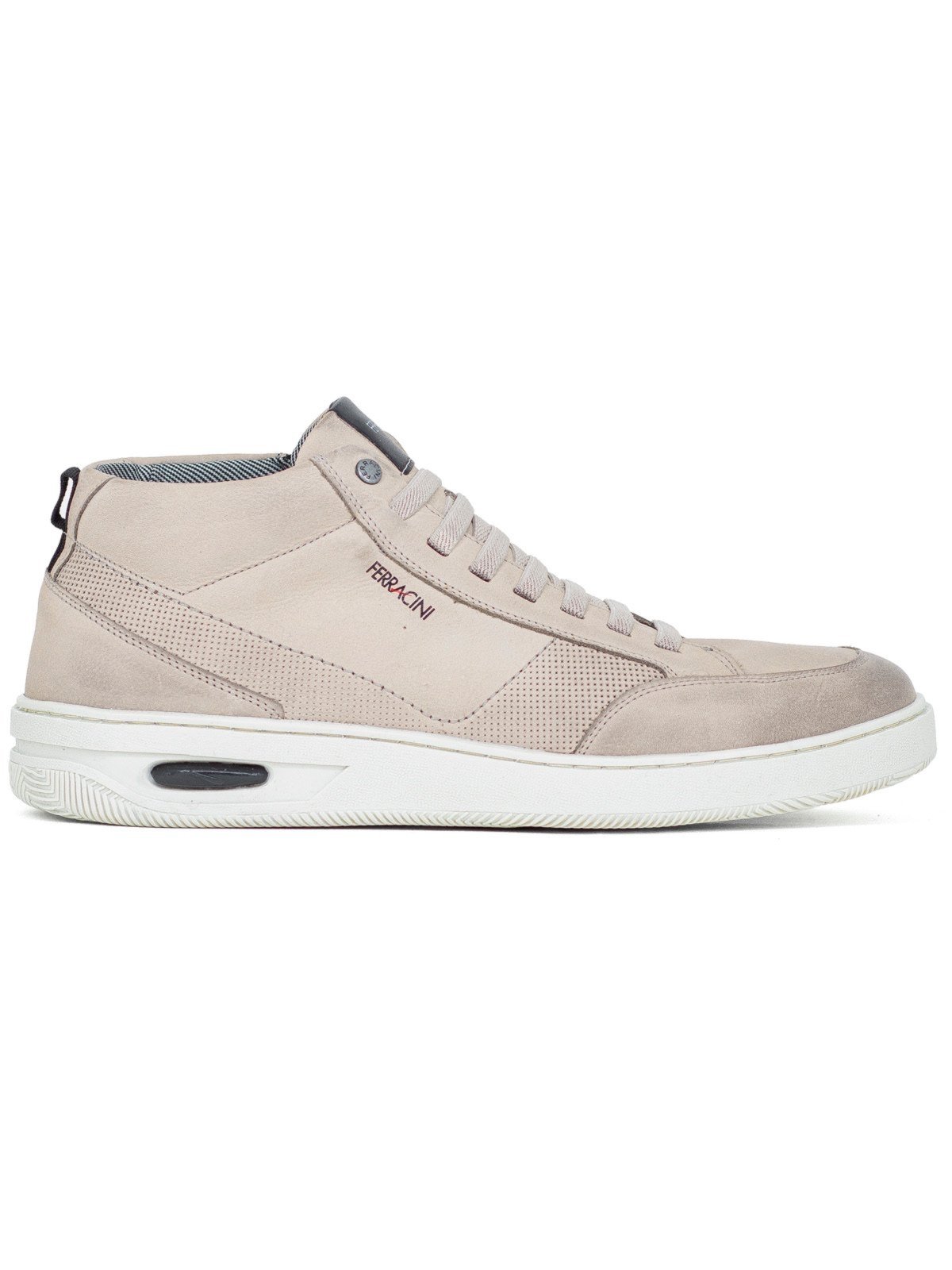 Sapatênis Masculino Ferracini 24h Casual New Blady Couro Cano Alto Cinza