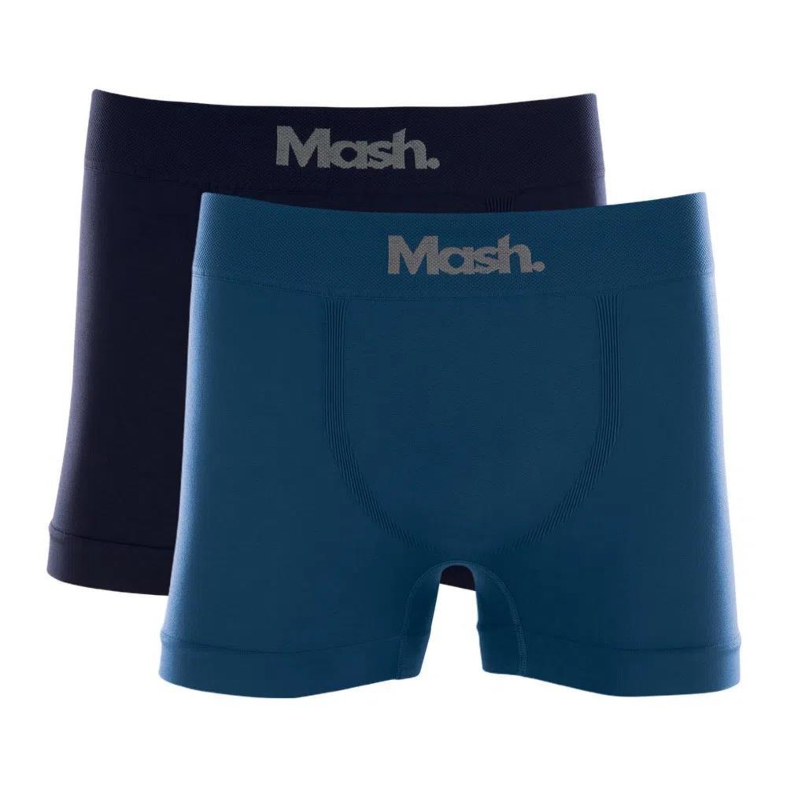 Vista 2 Kit 2 Peças Cueca Mash Boxer Sem Costura Microfibra azul MASH azul