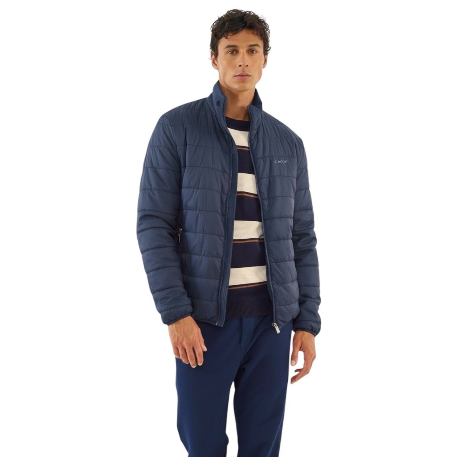 Jaqueta Puffer Gola Alta Colcci Azul Darkness
