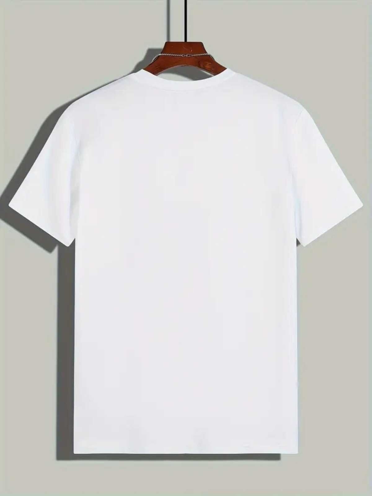 Vista 3 Camiseta Estampada USA Bandeira Safira Moda Algodão Branca branco Safira Moda branco