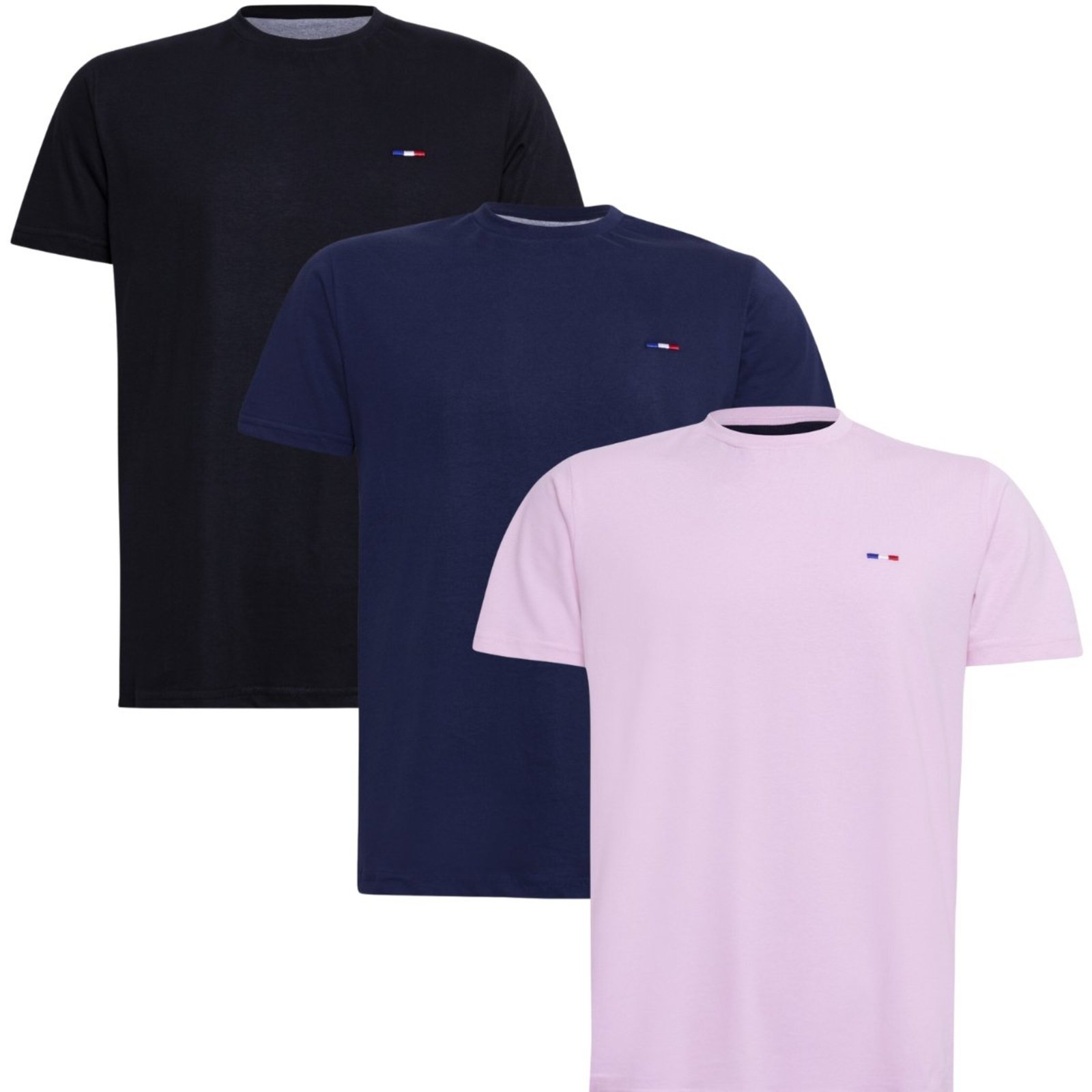 Kit 3 Camisetas Básicas FMF Algodão Premium Bordado França Multicolorido