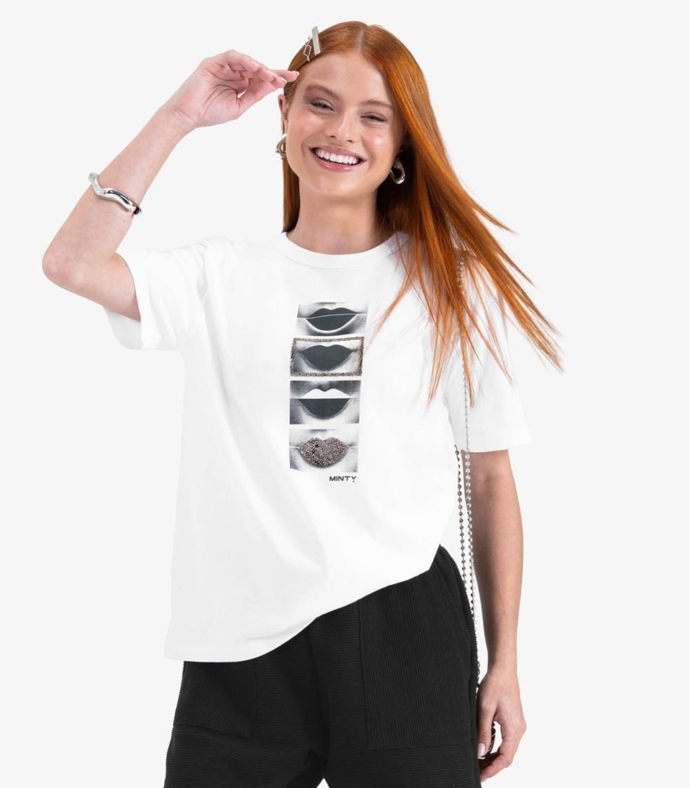 Vista 3 Infantil - Camiseta T-Shirt Manga Curta em Meia Malha Minty branco MINTY branco