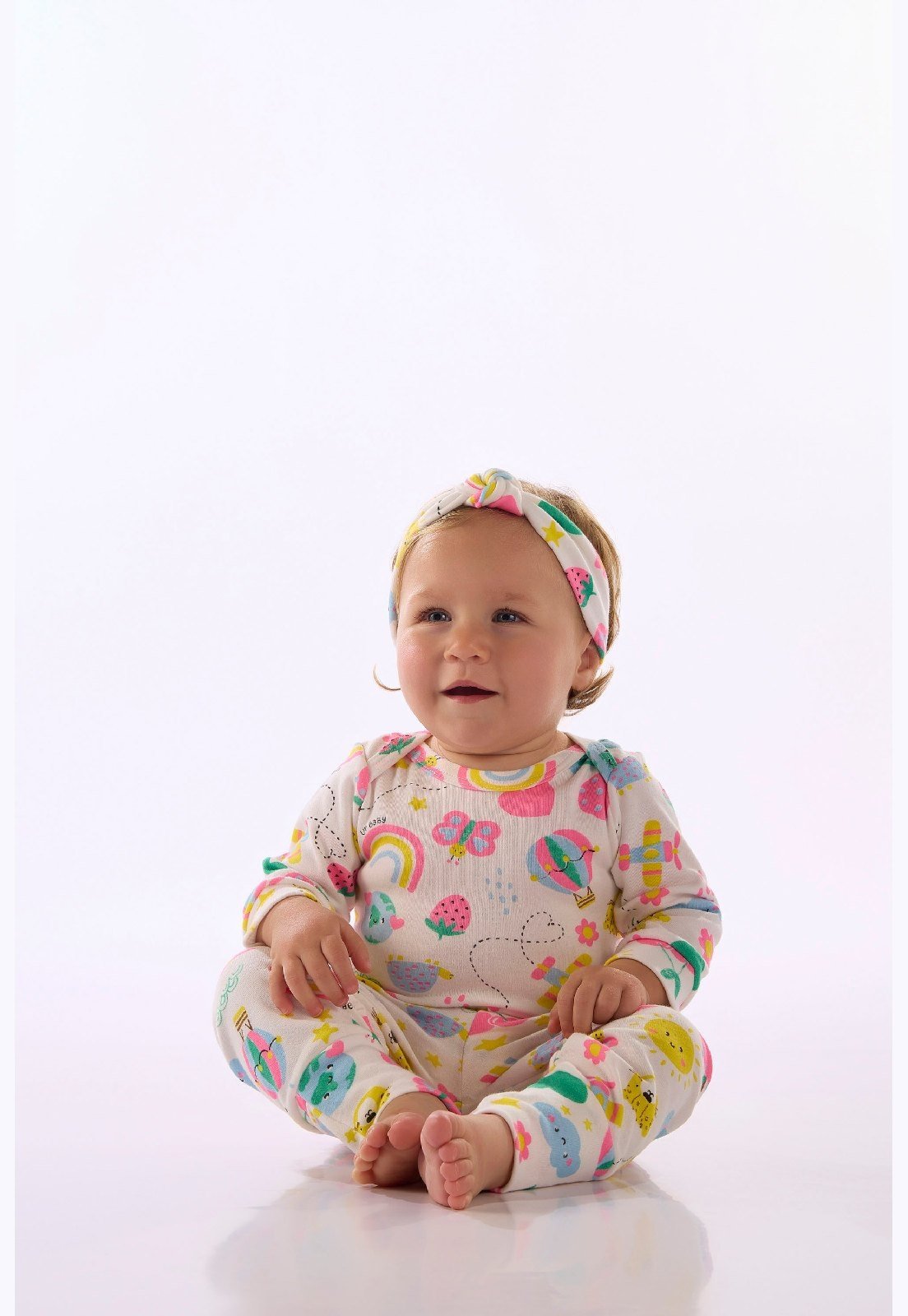 Infantil - Body Para Menina Estampado Up Baby Branco