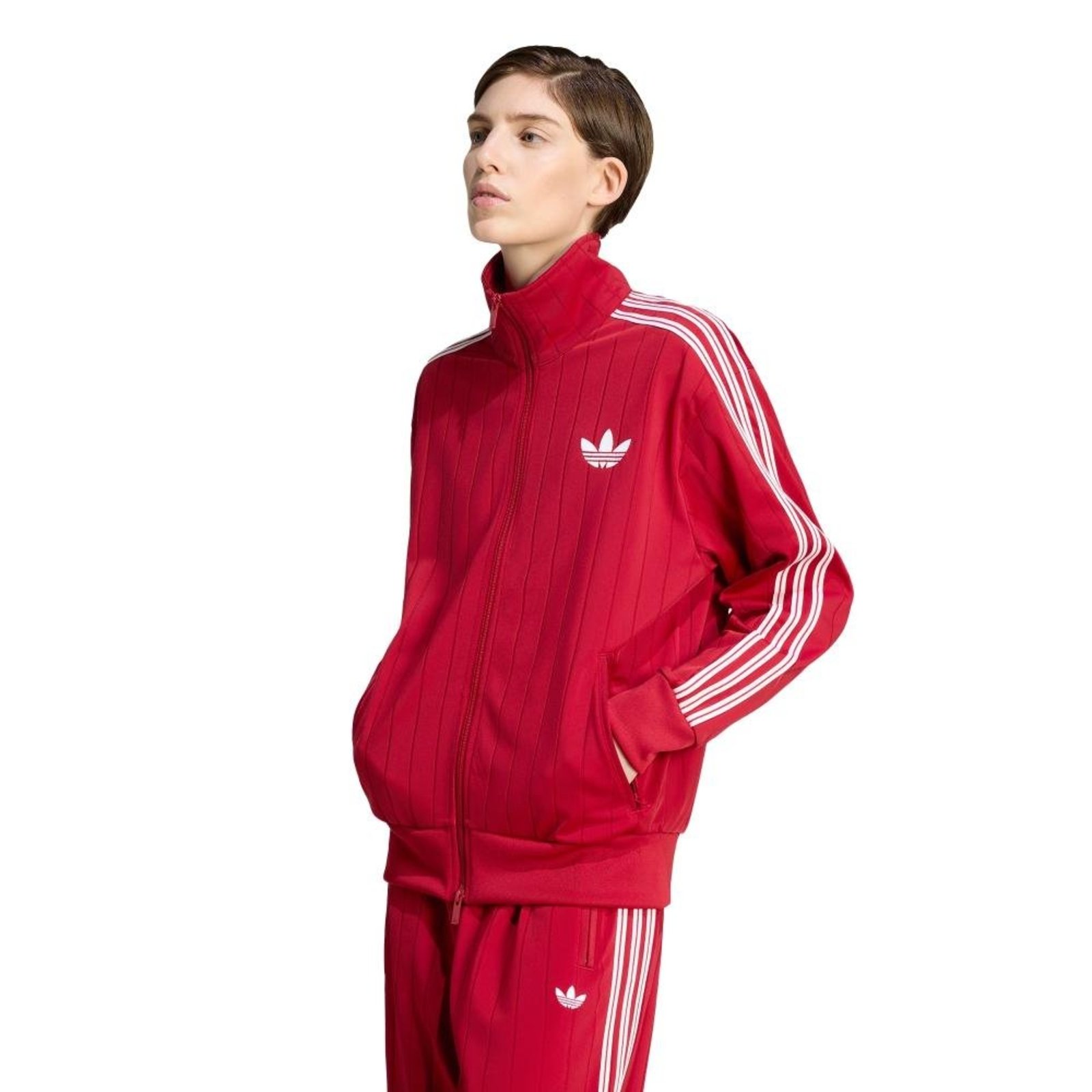 JAQUETA LISTRADA FIREBIRD LOOSE adidas Originals Vermelho