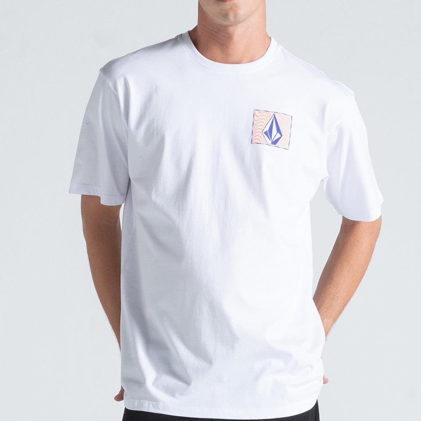 Camiseta Volcom Wavy Train WT26 Masculina Branco