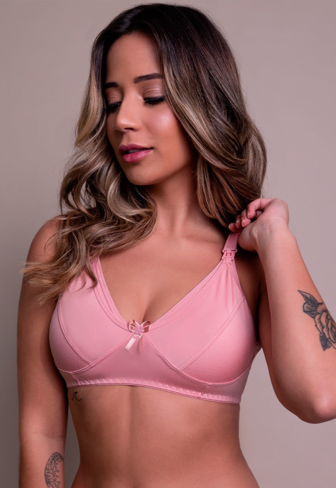 Soutien Bella Fiore Modas Reforçado de Amamentação Rosa