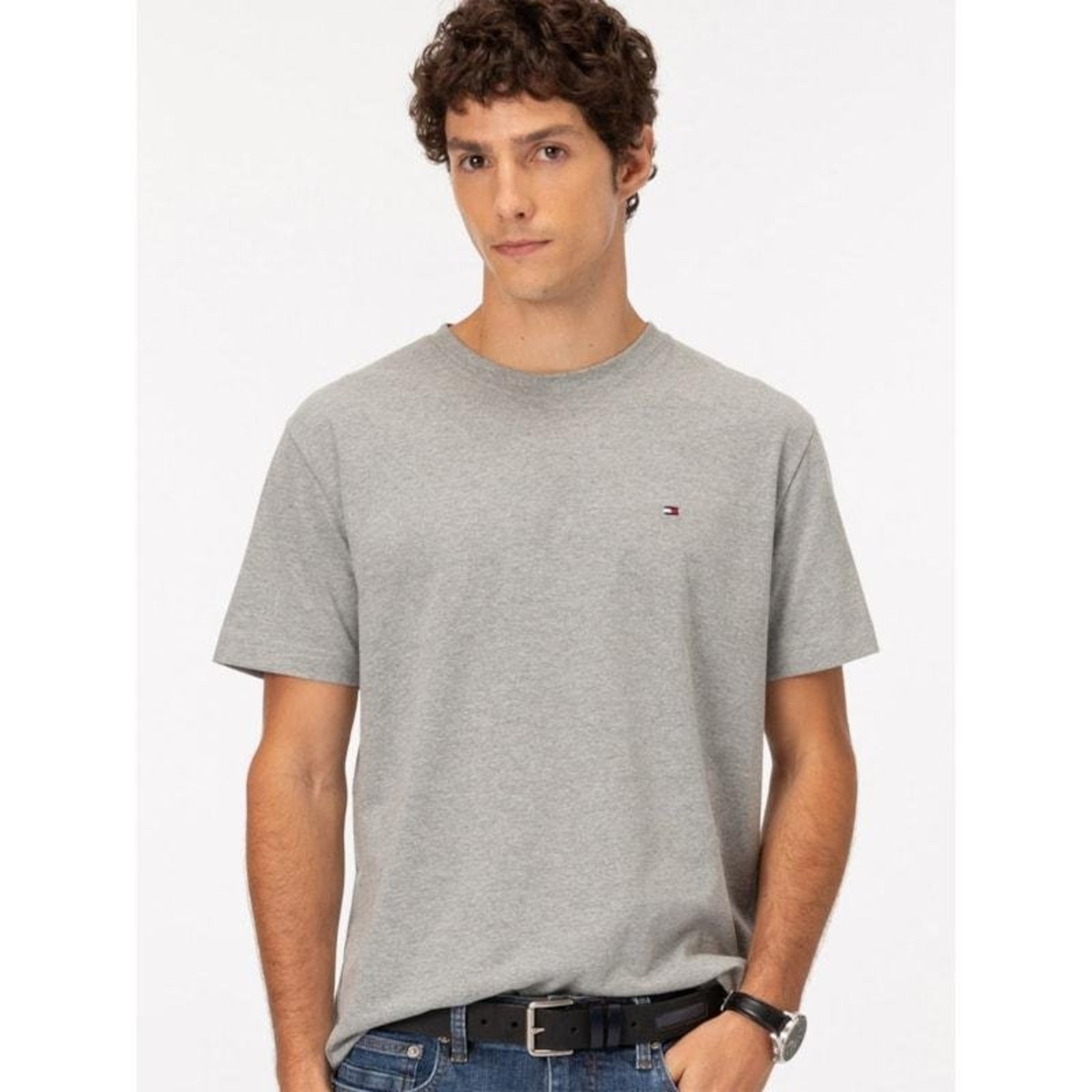 Camiseta Clássica Gola C Cinza