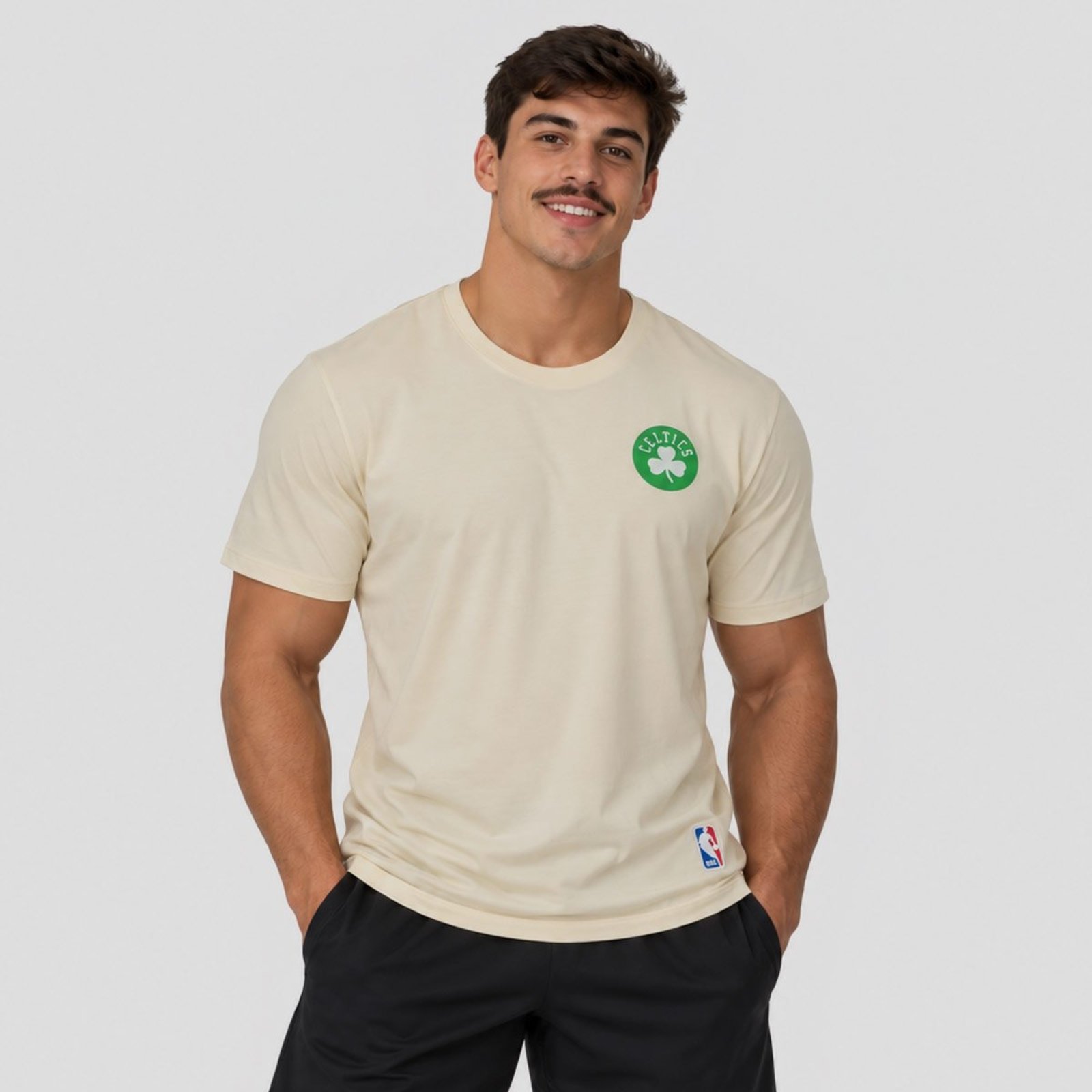Camiseta NBA New Celtics Logo Bege