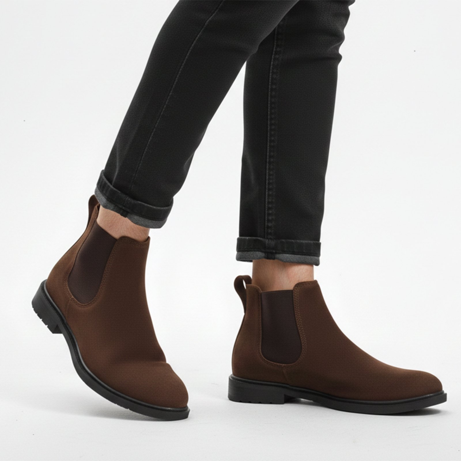 Bota Chelsea Masculina Bredeni Cano Curto Confortável Resistente Antiderrapante Leve Macia Café