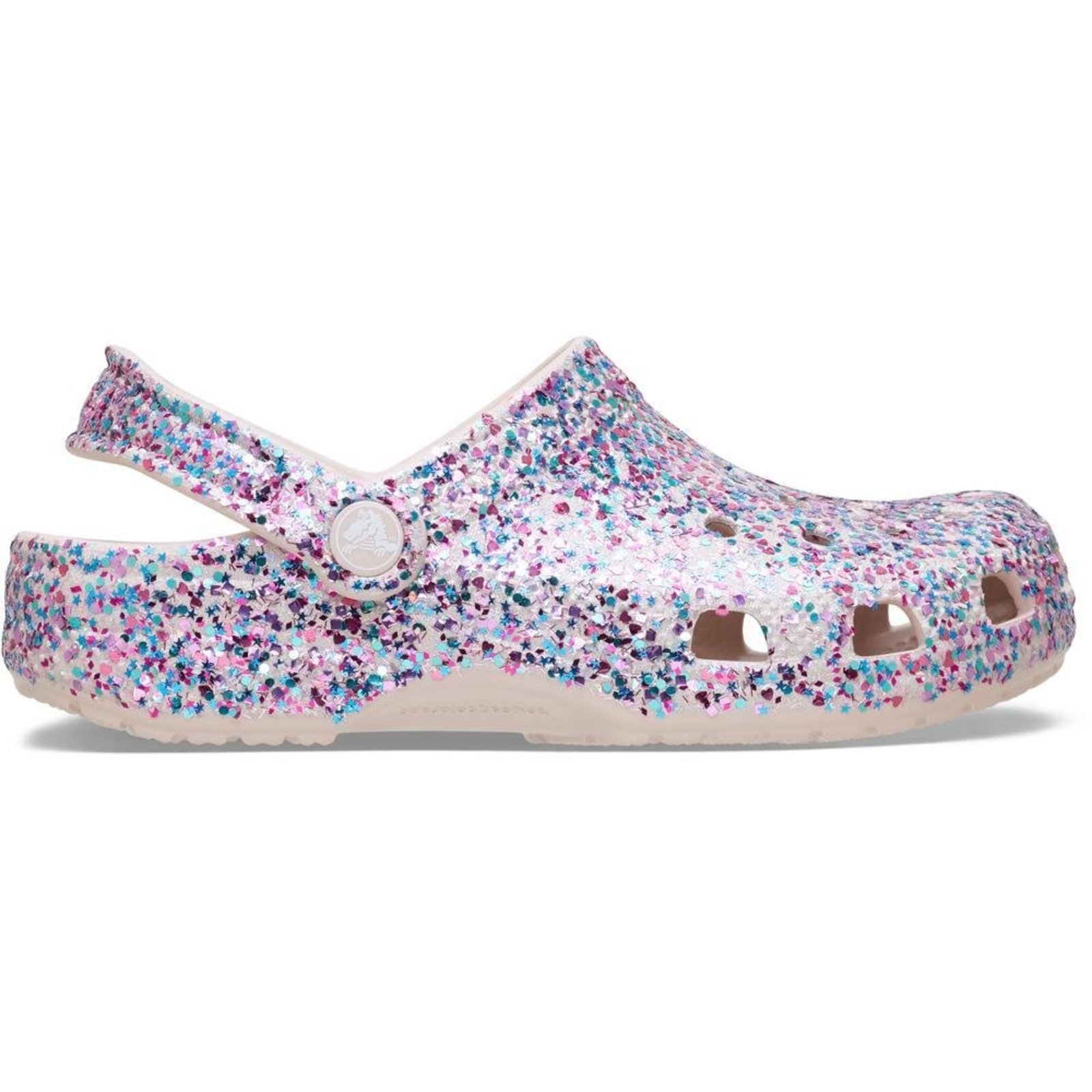 Infantil - Sandália Crocs Classic Dazzle Glitter Clog K Cocoa Cream Bege
