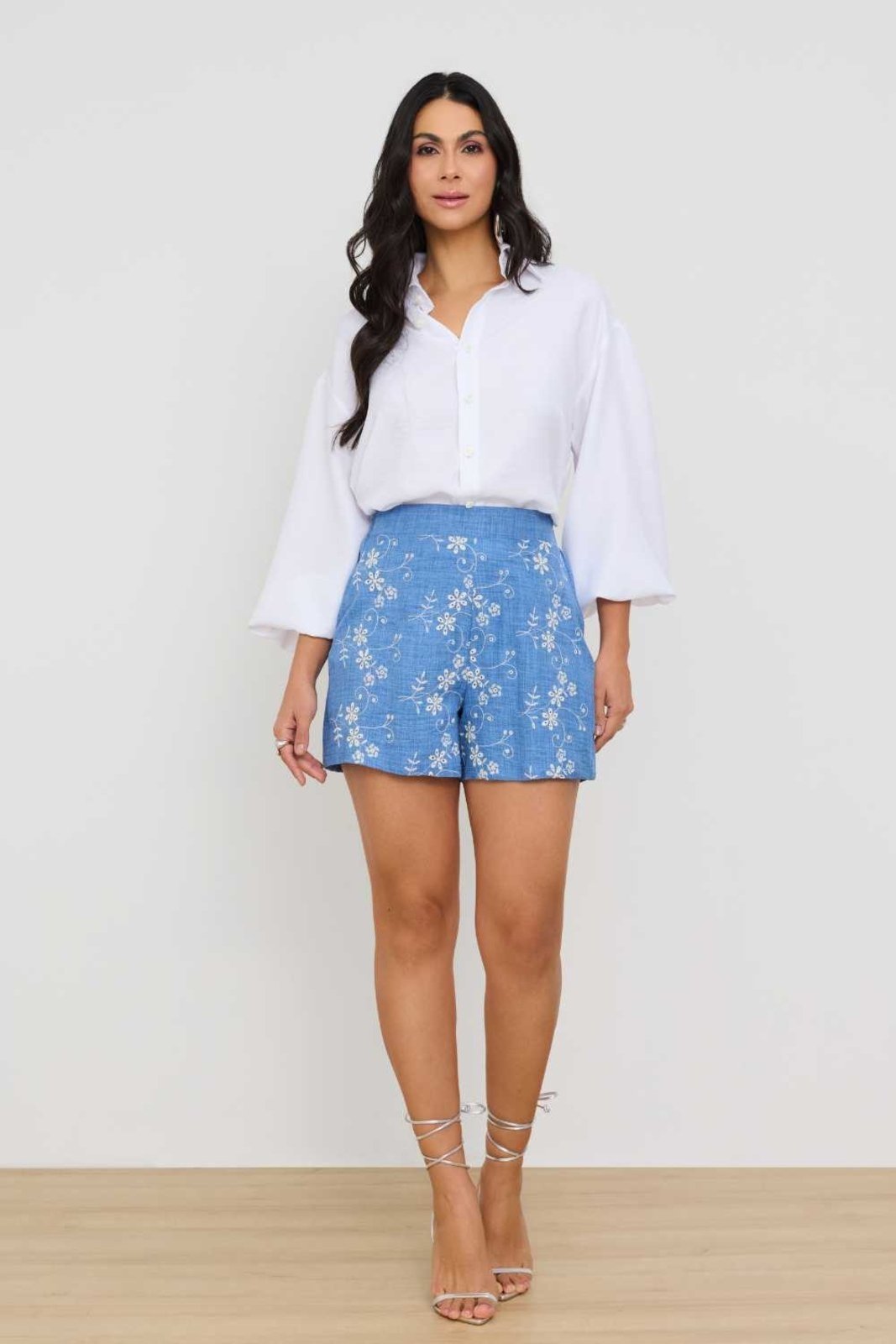 Vista 3 Camisa Vanibele Manga Longa Branco bege Vanibele bege