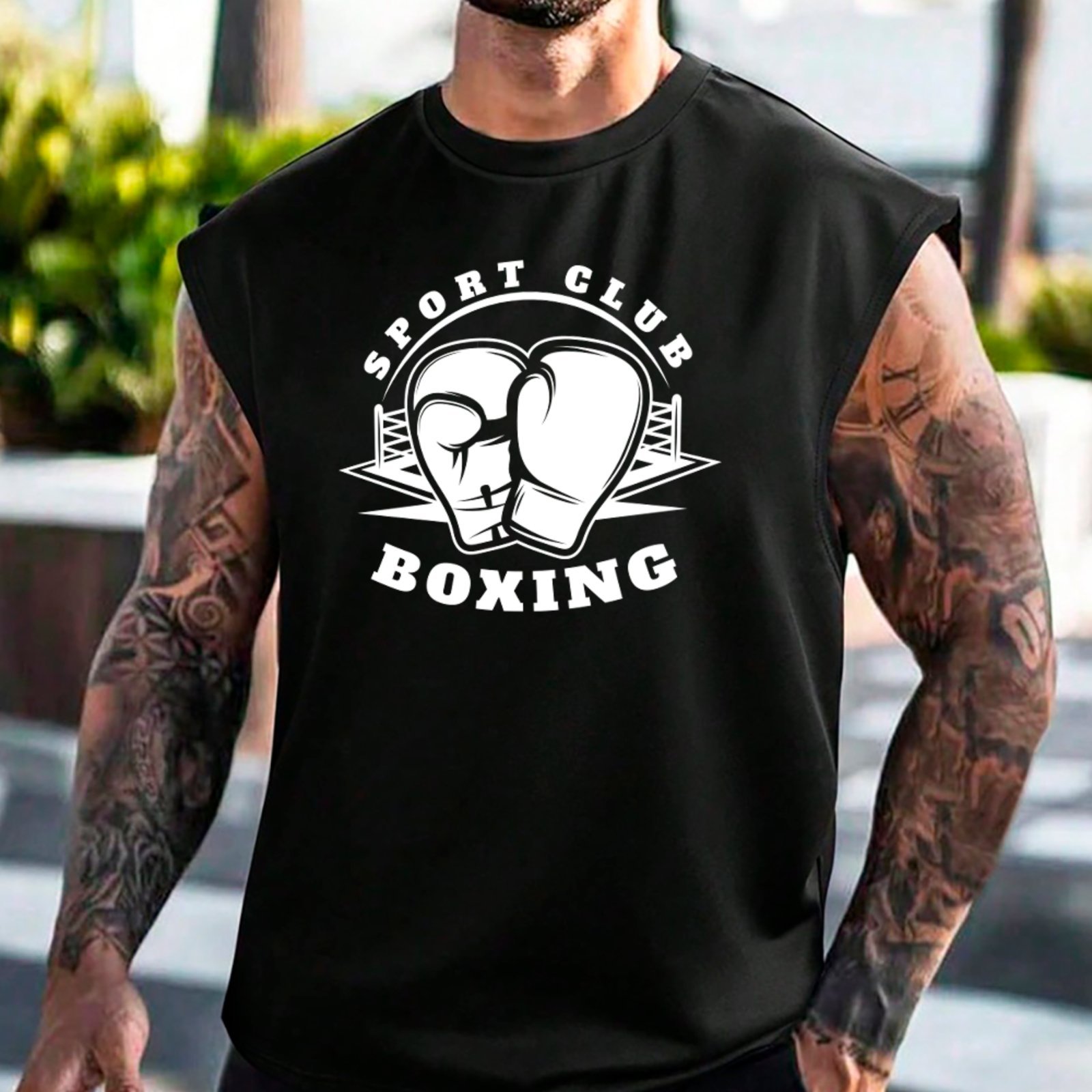 Camiseta Regata Machão Ousy Boxing Sport Club Oversized Masculina Preto
