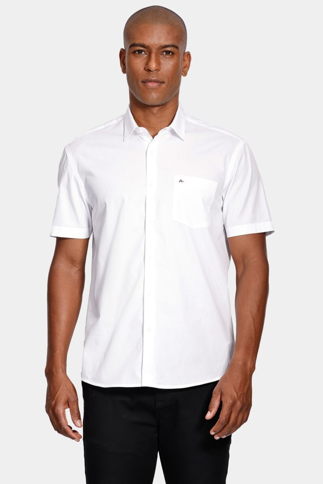 Camisa Aramis Manga Curta Regular em Tricoline Branco