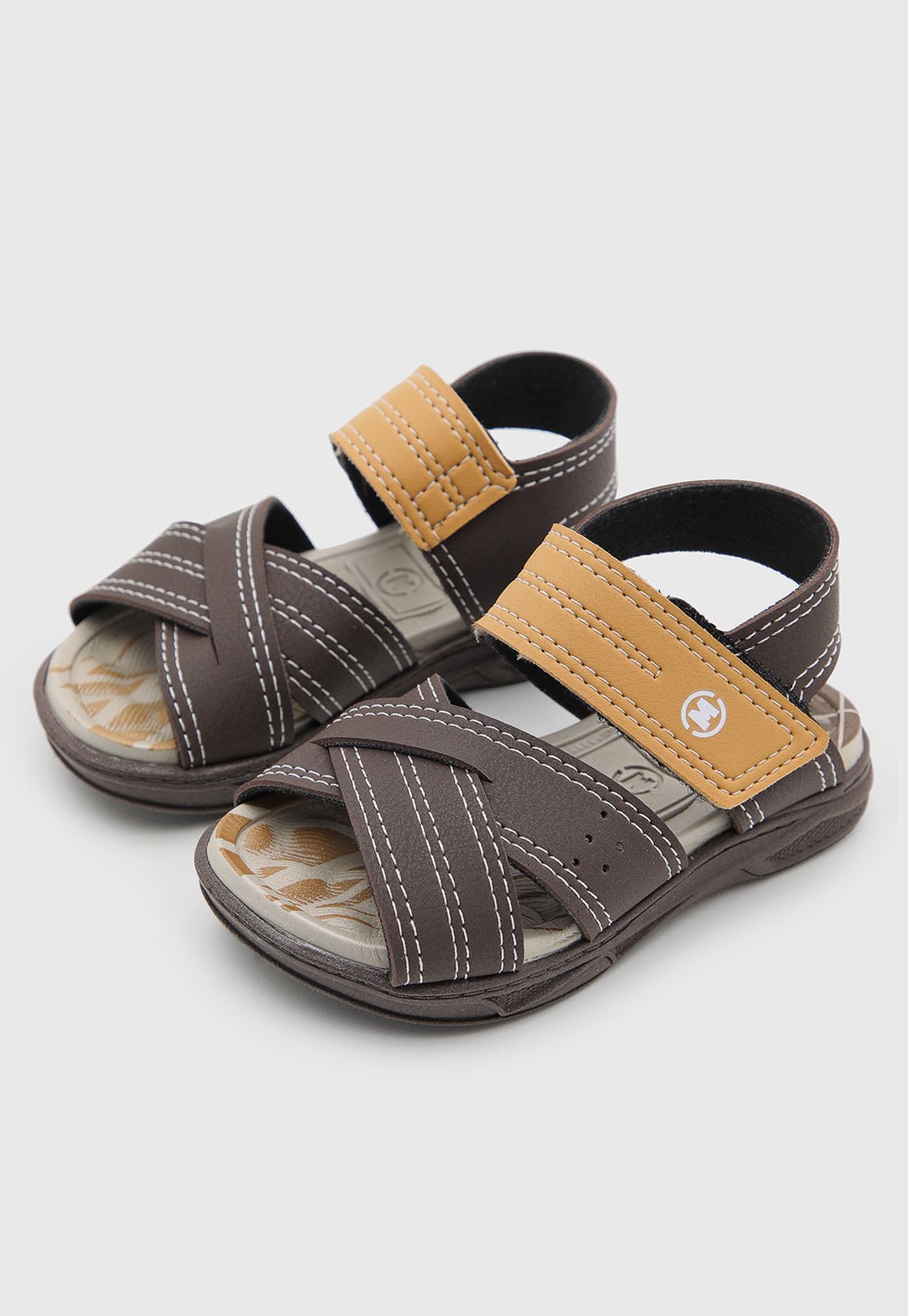 Infantil - Sandália Molekinho Tiras Cruzadas Marrom