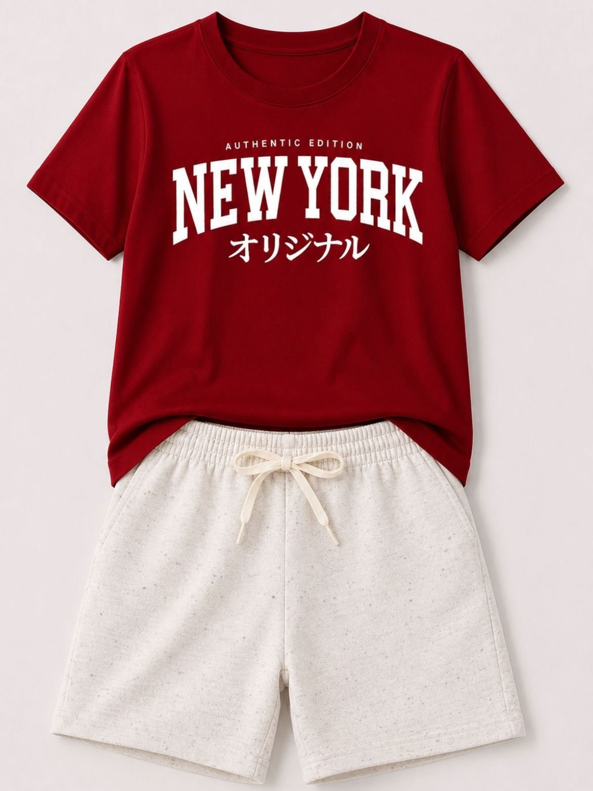 Infantil - Conjunto Masculina Algodão New York Vermelho