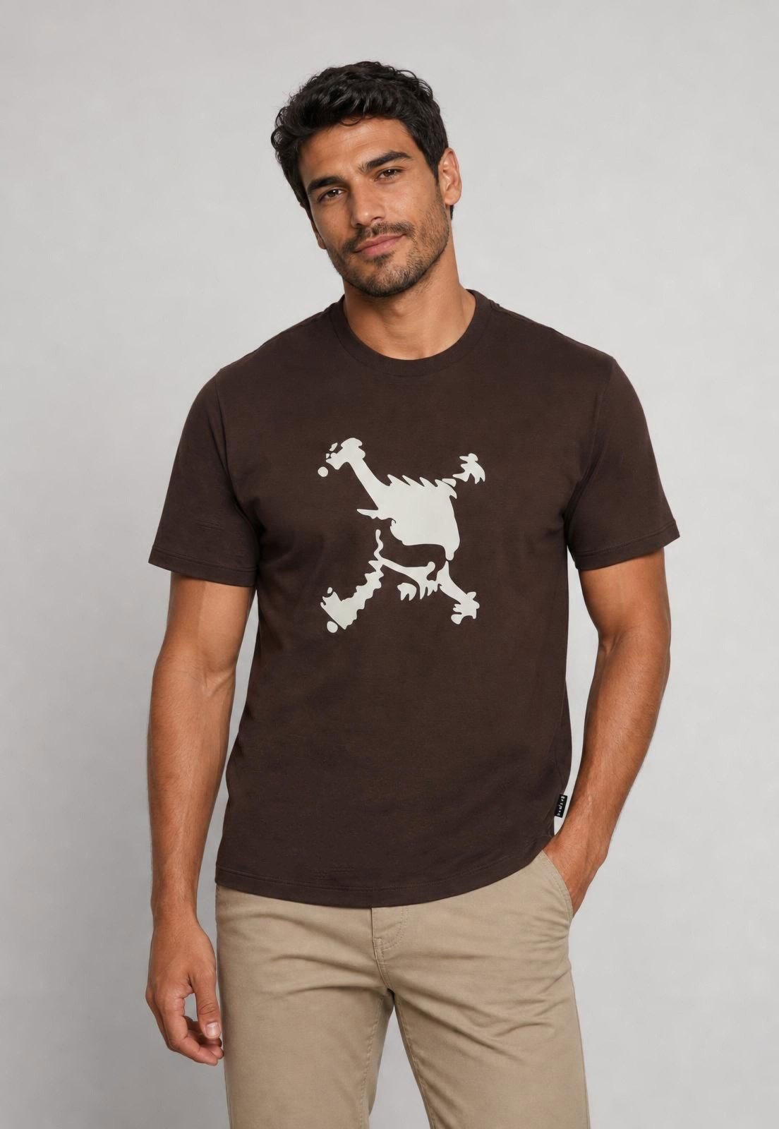 Camiseta Masculina Oakley Heritage Skull Marrom