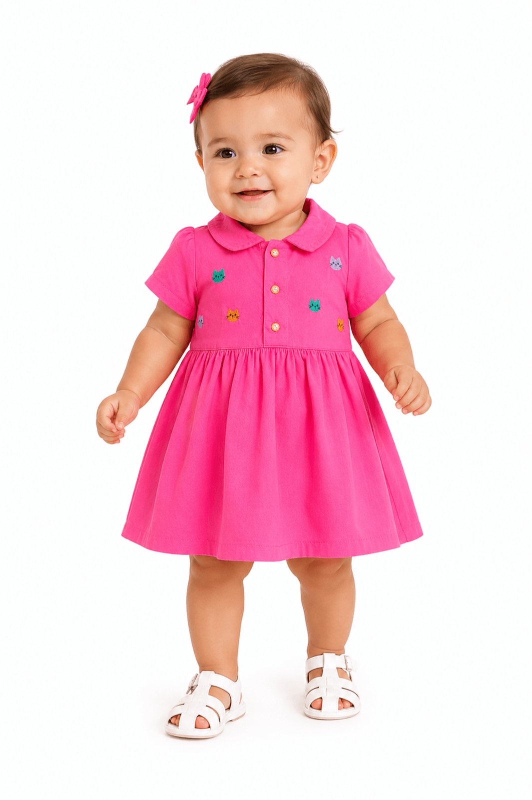 Infantil - Vestido e Calcinha Entre Cores Alphabeto Rosa