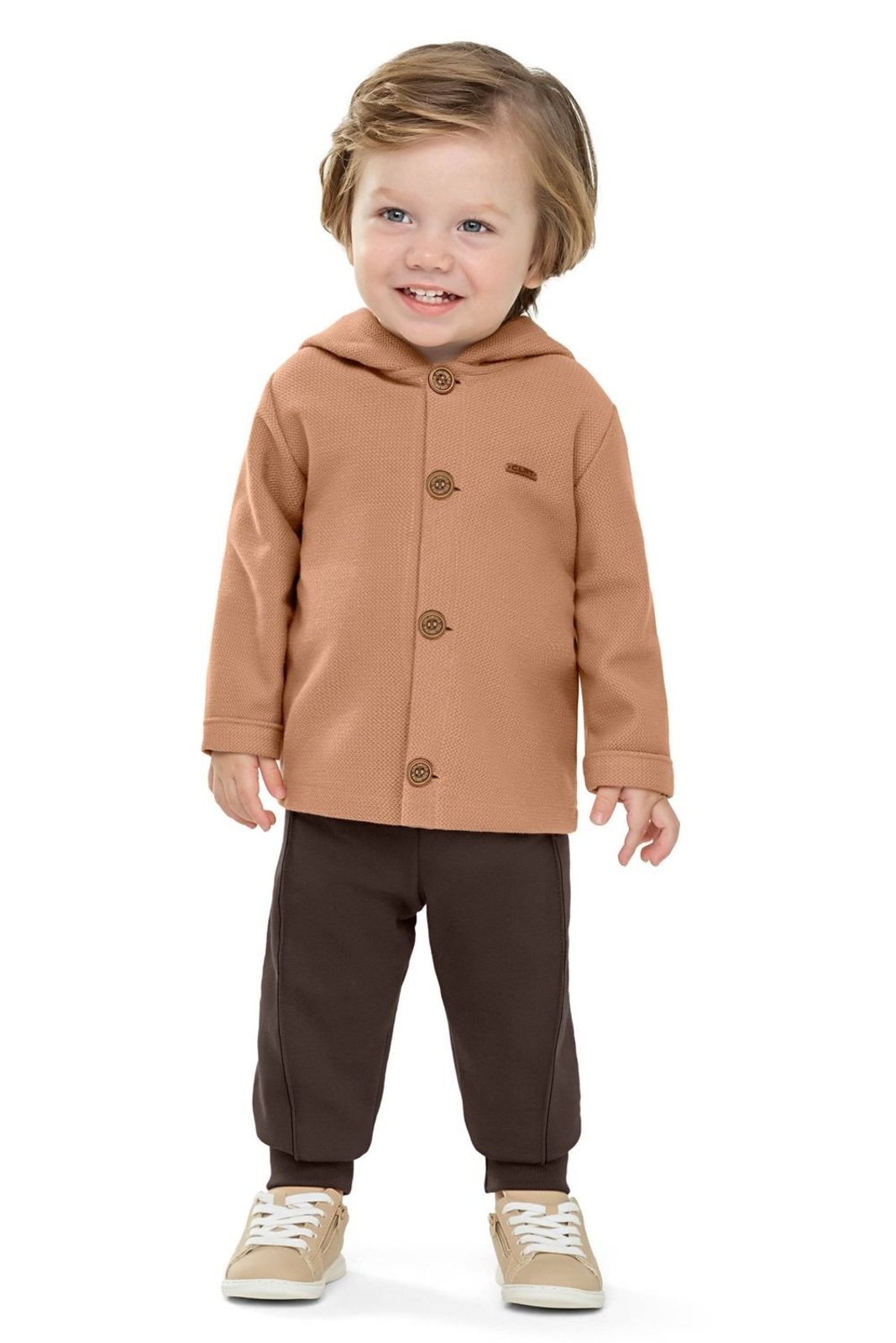 Infantil - Conjunto Menino Jaqueta Texturizada Colorittá Marrom