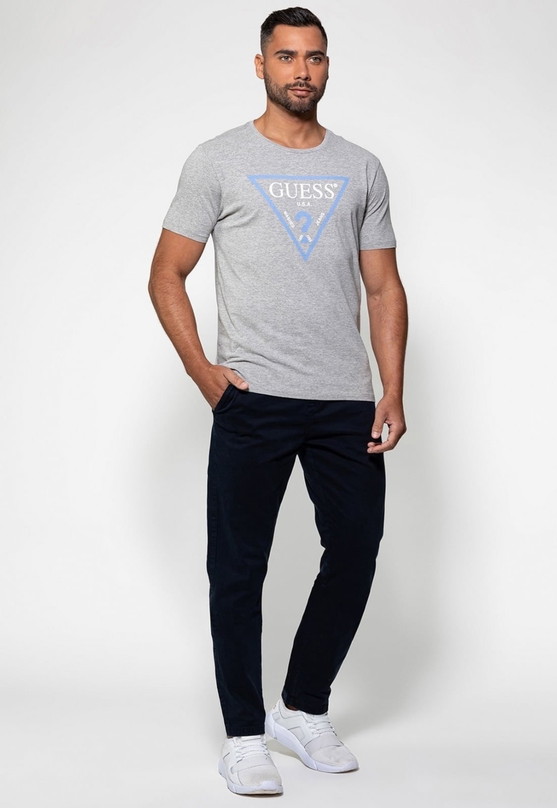 Calça Guess Chino Slim Azul Escuro