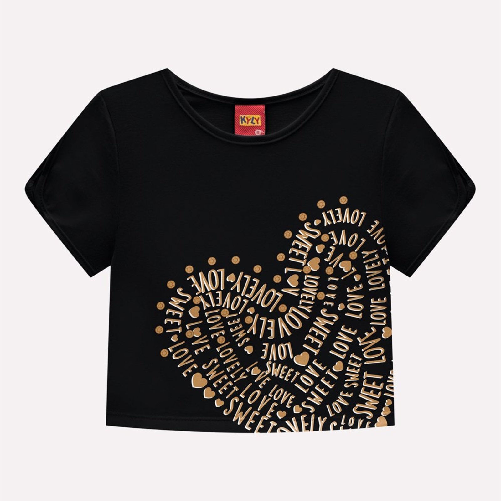 Infantil - Blusa Cropped Menina com Strass Kyly
