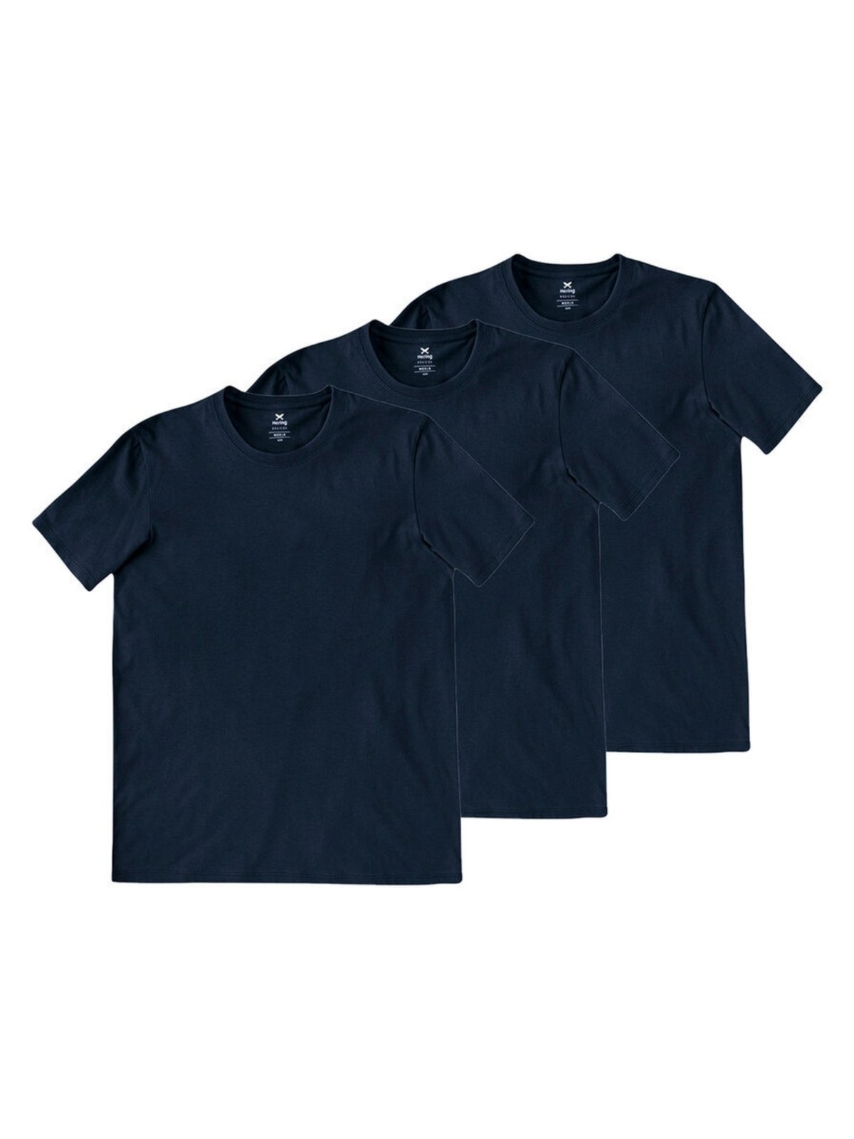 Kit com 3 Camisetas Masculina Hering 201 Azul Marinho